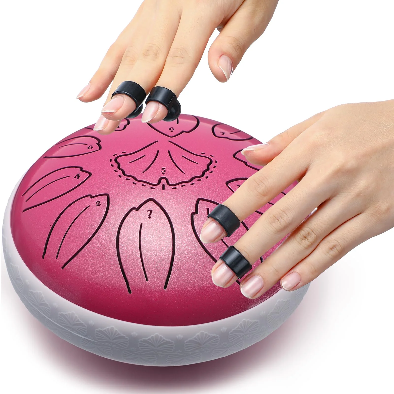 Steel Tongue Drum Percussion, 6 Inch 11 Notes Musical Instruments, Music Gifts for Family Friends (Pink) Pink - Image 3