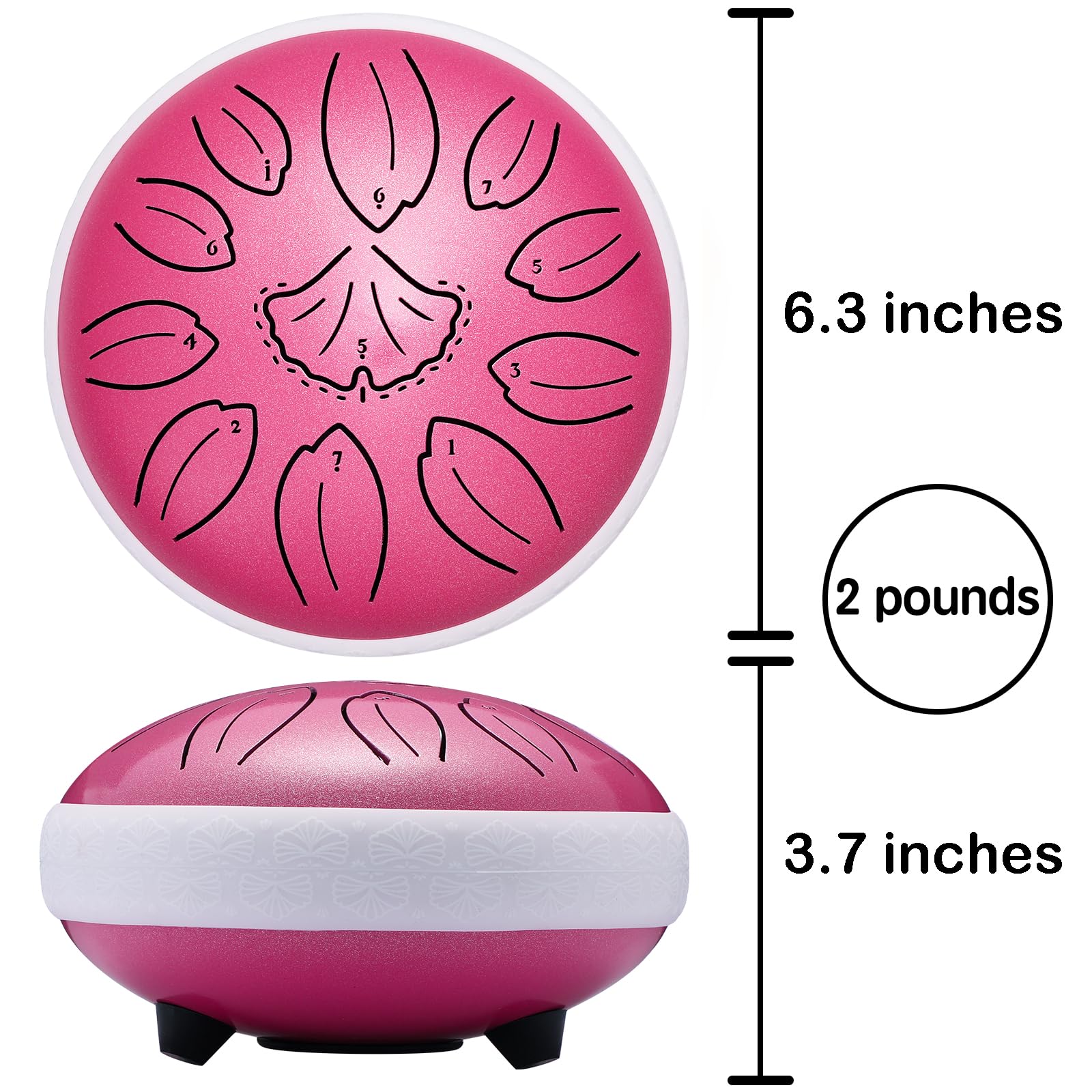 Steel Tongue Drum Percussion, 6 Inch 11 Notes Musical Instruments, Music Gifts for Family Friends (Pink) Pink - Image 4