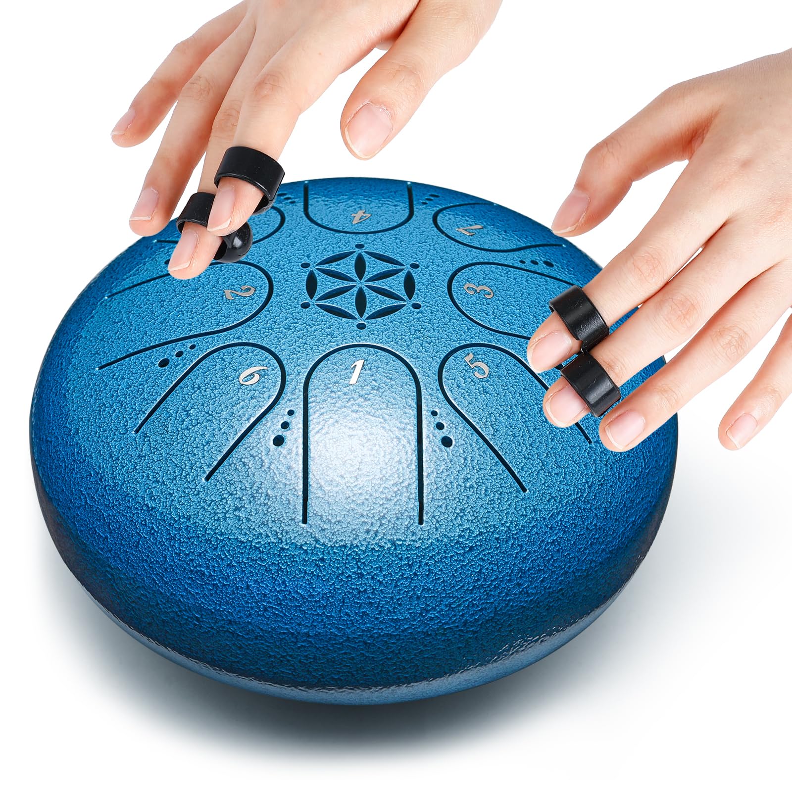 Steel Tongue Drum Percussion: 6 Inch 8 Notes Musical Instruments, Music Gifts for Family Friends (Seablue) Seablue - Image 3