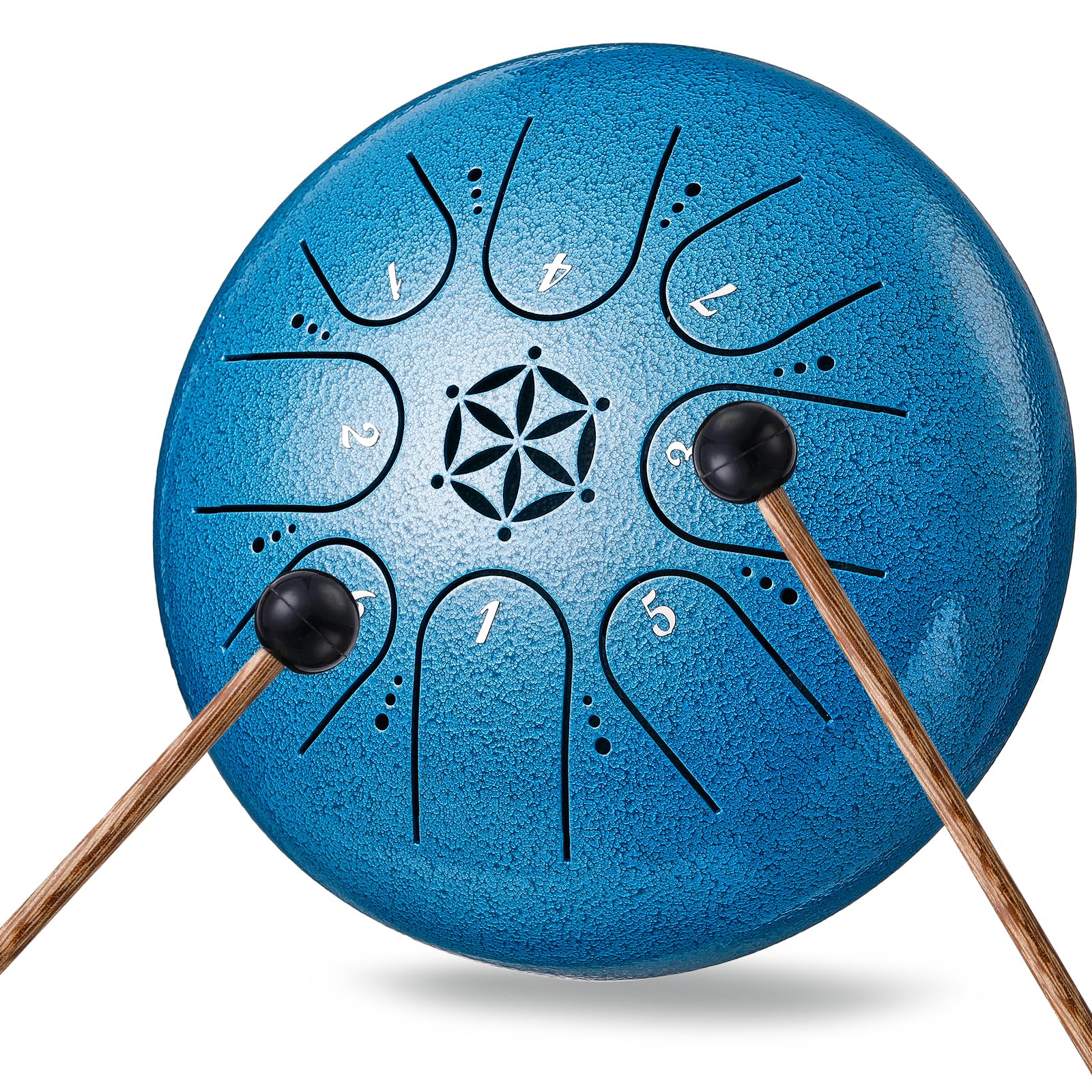 Steel Tongue Drum Percussion: 6 Inch 8 Notes Musical Instruments, Music Gifts for Family Friends (Seablue) Seablue - Image 9