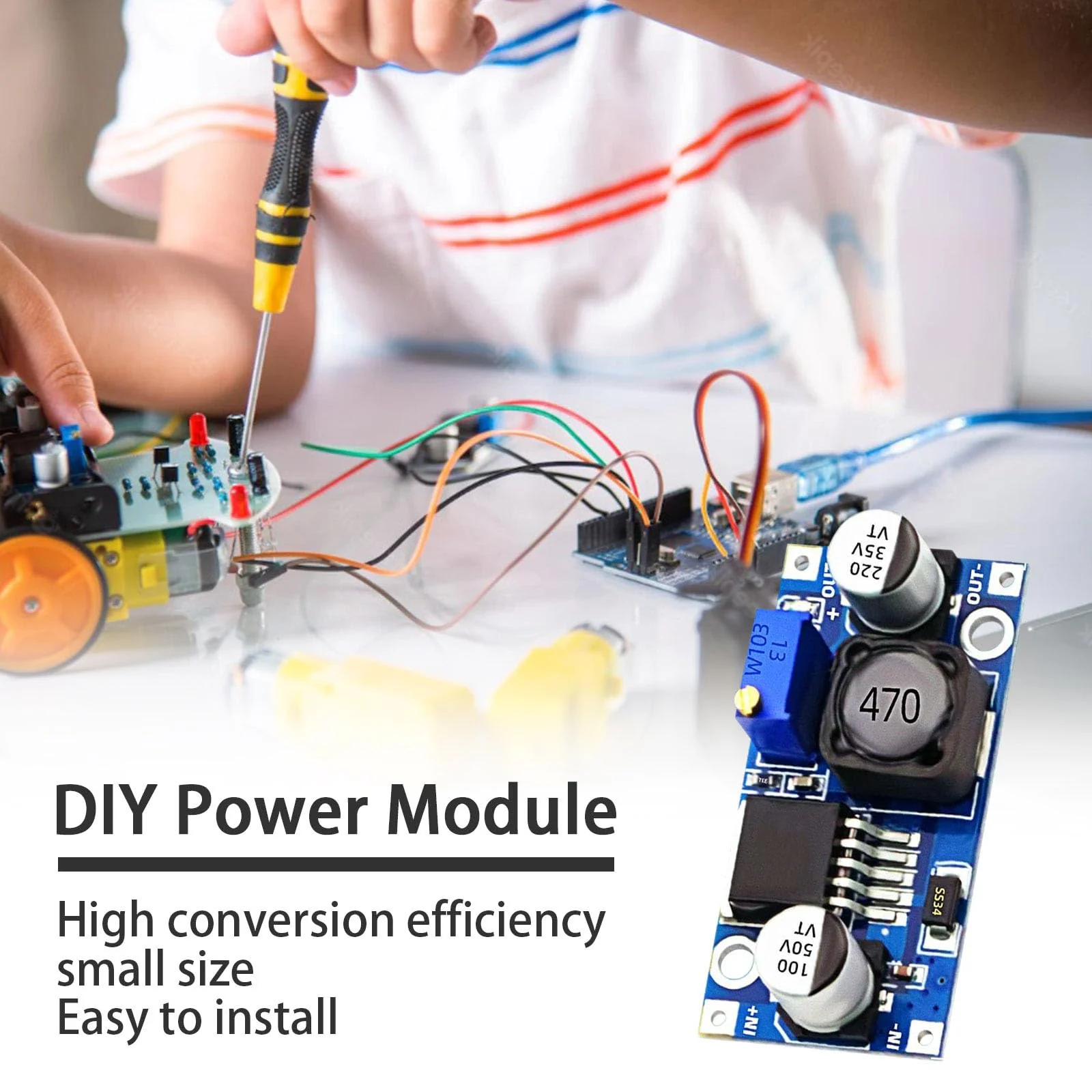 Step Down Converter Binghe Pack of 10 DC-DC 3A Buck Converter, Step-Down Converter Module, Voltage Regulator, Adjustable Power Supply Downward Module, 3.2-46 V to 1.25-35 V Adjustable Power Supply - Image 5