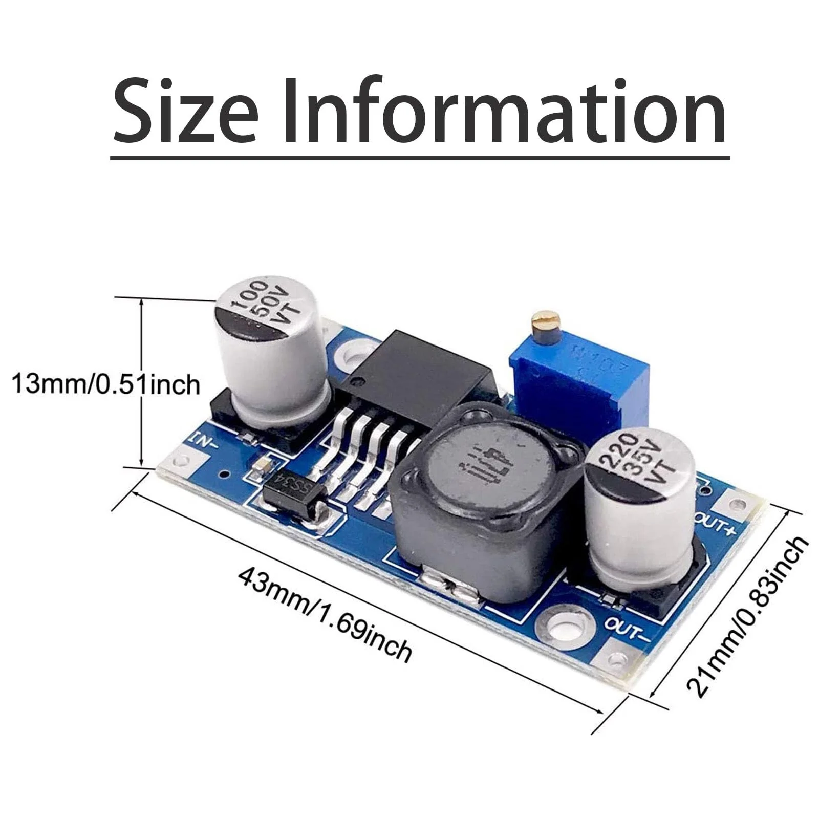 Step Down Converter Binghe Pack of 10 DC-DC 3A Buck Converter, Step-Down Converter Module, Voltage Regulator, Adjustable Power Supply Downward Module, 3.2-46 V to 1.25-35 V Adjustable Power Supply - Image 6