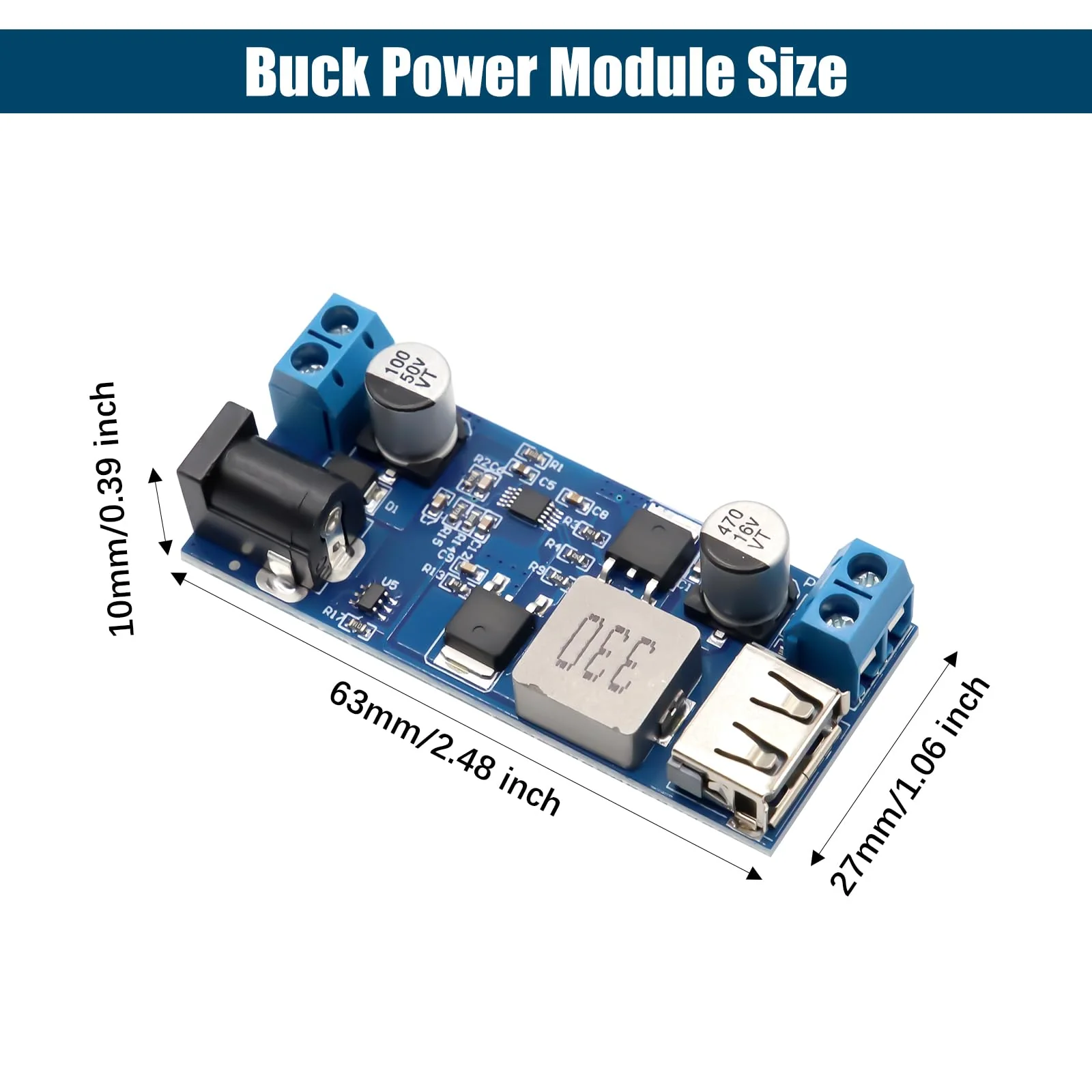 Step Down Converter Binghe Pack of 2 DC-DC 24V/12V to 5V 5A Step Down Power Supply Buck Converter with USB Port Step-Down Converter Module with Fast Charge Recognition Chip Compatible with Arduino - Image 7