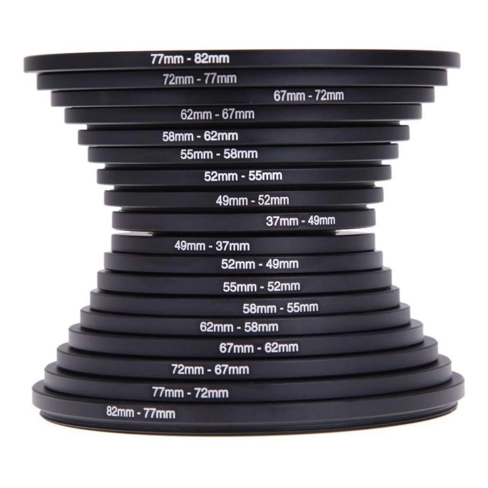 Step Up Rings 18Pcs Metal Filter Ring Adapter Set - 9pcs Step Up + 9pcs Step Down Rings (37-82mm), Compatible with Digital SLR Cameras - Image 3