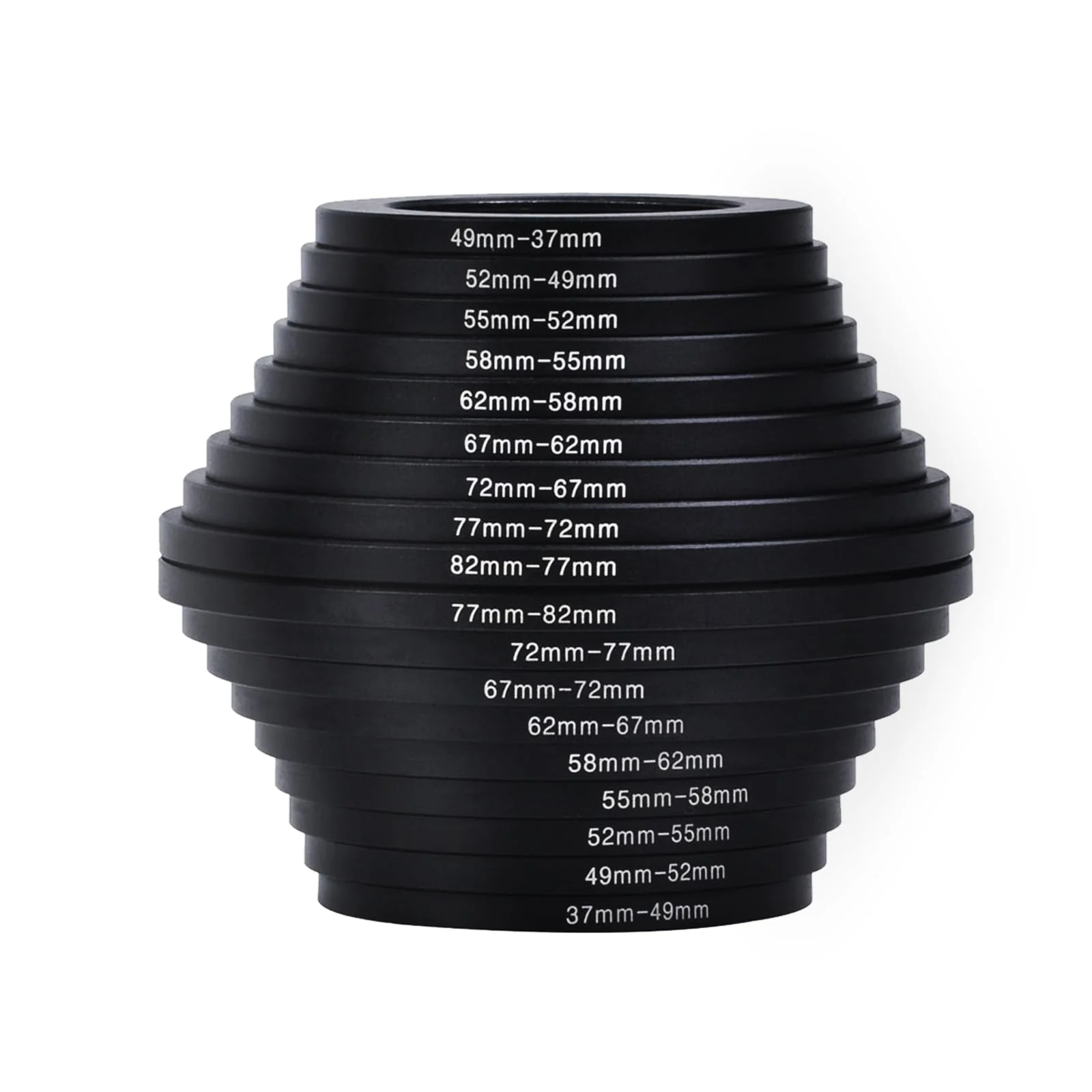 Step Up Rings, Hisewen 18 Pieces Camera Lens Metal Filter Ring Adapter Set (9pcs Step Up Ring Set + 9pcs Step Down Ring Set) - Image 7