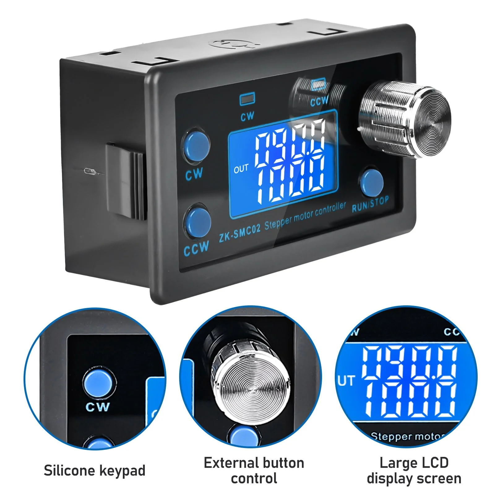 Stepper Motor Controller, DC 5-30V Stepper Motor for NEMA 17 23 Motor DC5-30V 4A Integrated Board Adjustable Forward/Reverse Pulse Speed Angle with Display - Image 3