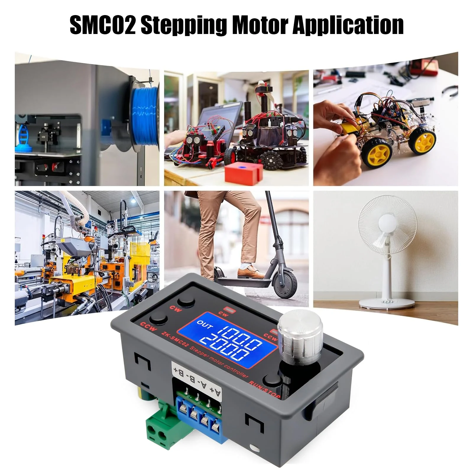 Stepper Motor Driver for NEMA 17 Binghe SMC02 Stepper Motor Driver Controller Stepper Motor with Display Forward/Reverse Stepper Motor Driver Control PLC Serial Communication for NEMA 17 23 Moto - Image 3