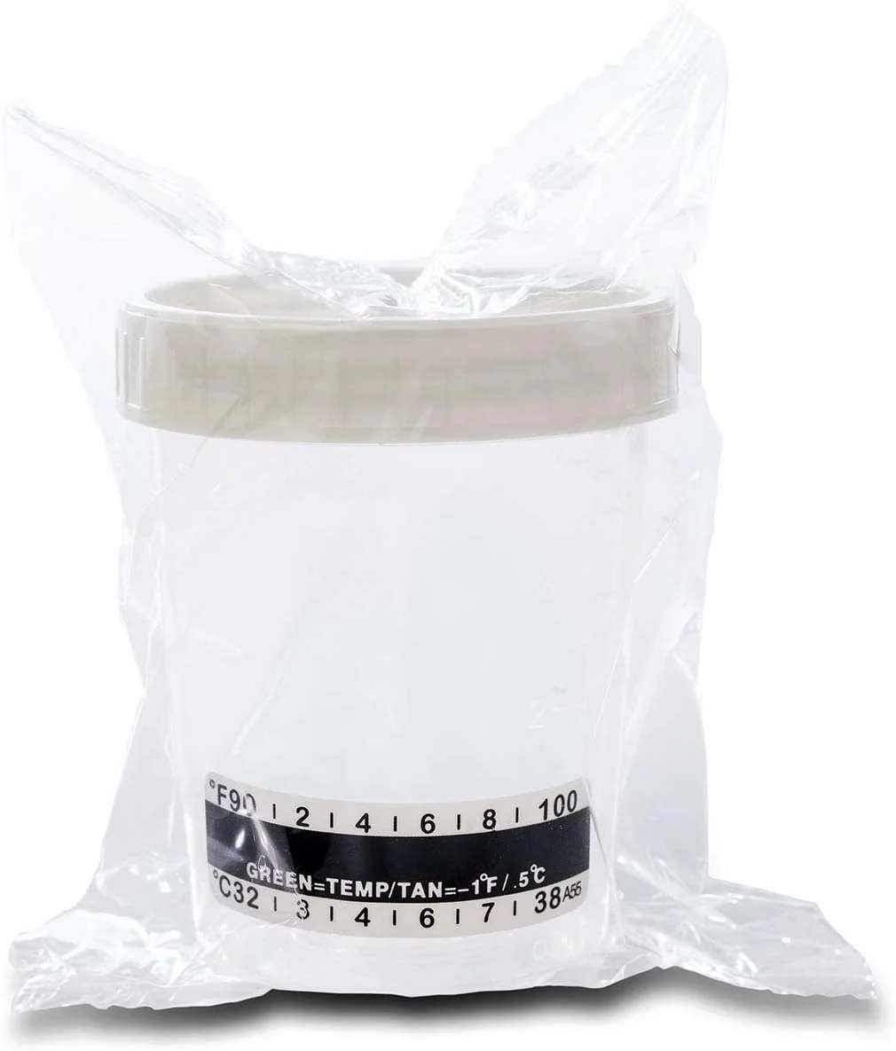Sterile Urine Cup / Sample Cup Screw Top 120ml with Temperature Indicator Pack of 5 - Image 7