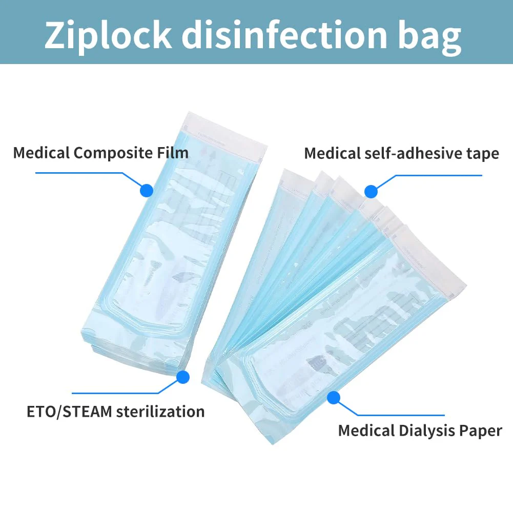 Sterilisation Bag, Self-Sealing Sterilisation Bag, 150 Pieces Disposable Sterilisation Bags, Sterilisation Bags, Self-Adhesive, Sterilisation Bag for Autoclave, Sterilisation Bag 90X260mm*150pcs - Image 5