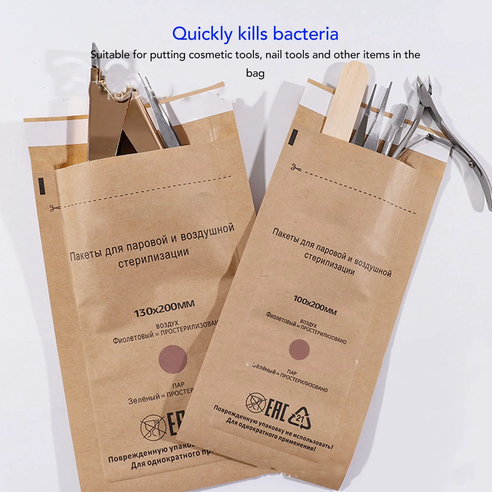 Sterilisation Bags for Dental Clinic, Self-Sealing Bags, Self-Adhesive Sterilising Bags for Oral Hygiene and Nail Art, Beauty Salons and Dentists, Pack of 100 - Image 4