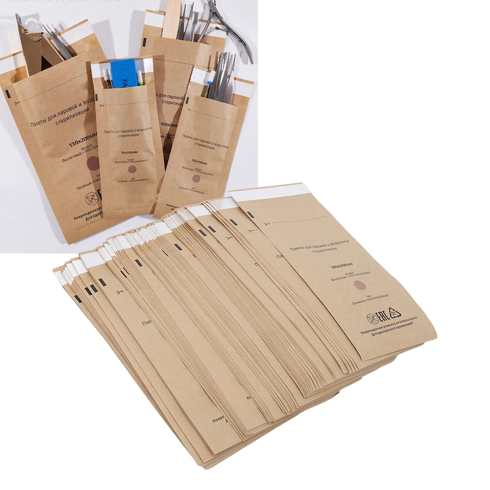 Sterilisation Bags for Dental Clinic, Self-Sealing Bags, Self-Adhesive Sterilising Bags for Oral Hygiene and Nail Art, Beauty Salons and Dentists, Pack of 100 - Image 5