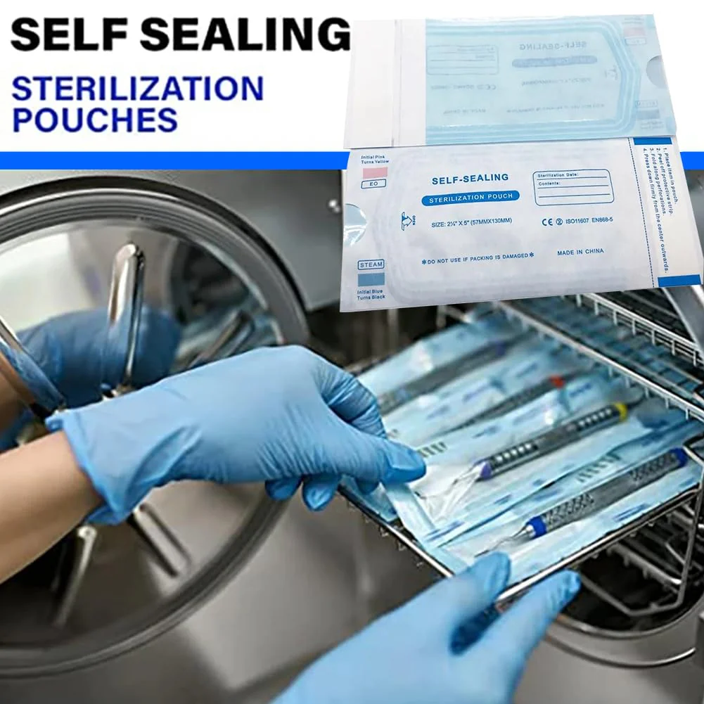 Sterilization Bags, 60 Pieces Self Sealing Sterilization Bags, Disinfectant Bags for Autoclaves, Sterilization Bags, Bags - Image 2