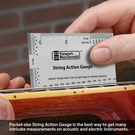 StewMac String Action Gauge And Ruler, Inches, Stainless Steel - Designed by StewMac, The Original measuring tool for acoustic and electric guitar, and bass setup - Image 3