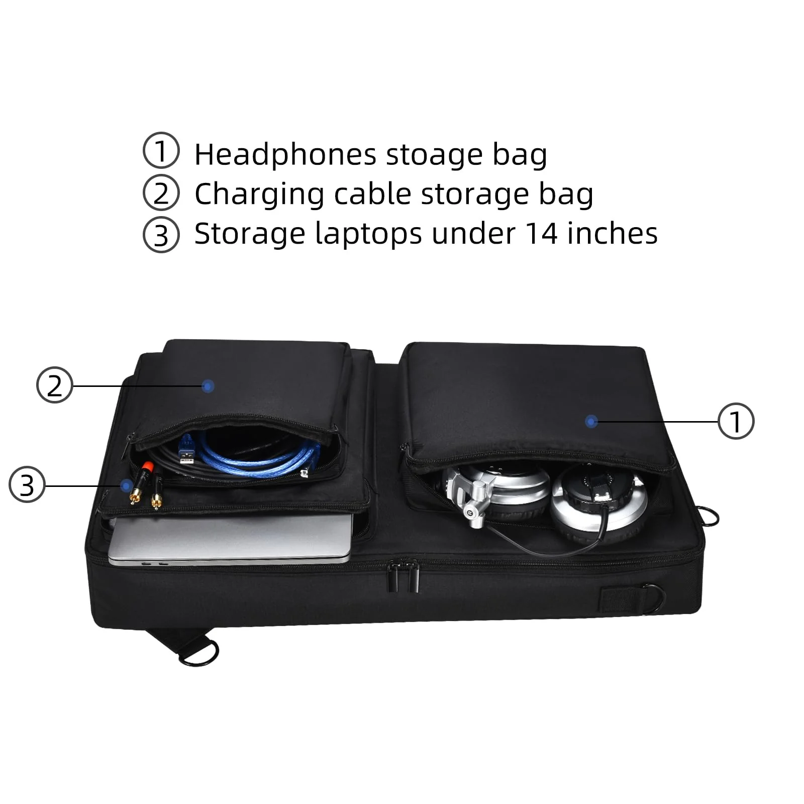 Storage bag case is suitable for Pioneer DDJ-SR 2/SR, Native Instruments Traktor Kontrol S4 Mk3,Portable adjustable shoulder strap large capacity (DDJ-SR 2) - Image 4