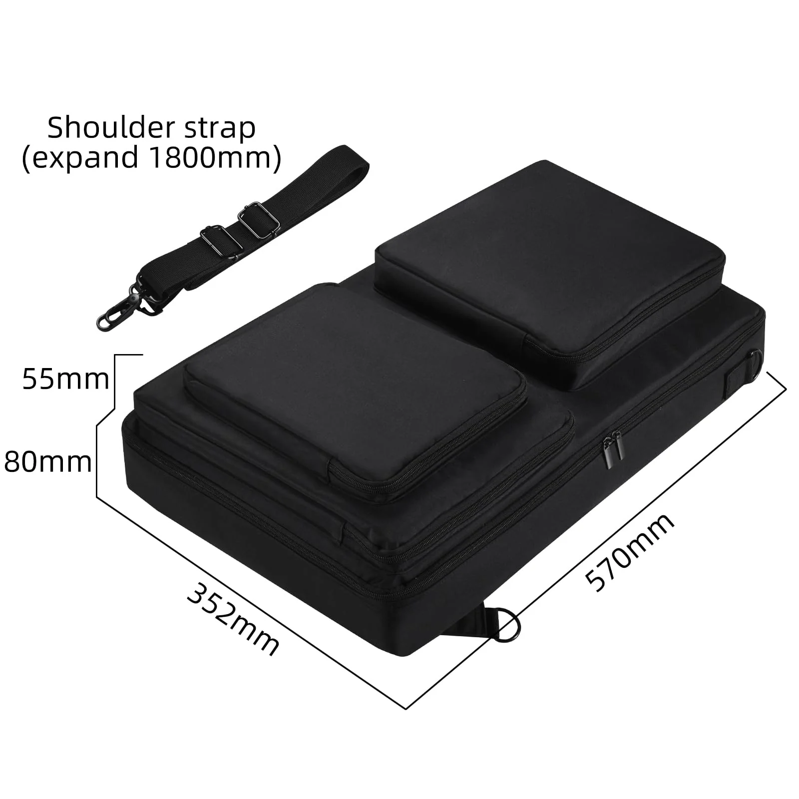 Storage bag case is suitable for Pioneer DDJ-SR 2/SR, Native Instruments Traktor Kontrol S4 Mk3,Portable adjustable shoulder strap large capacity (DDJ-SR 2) - Image 6
