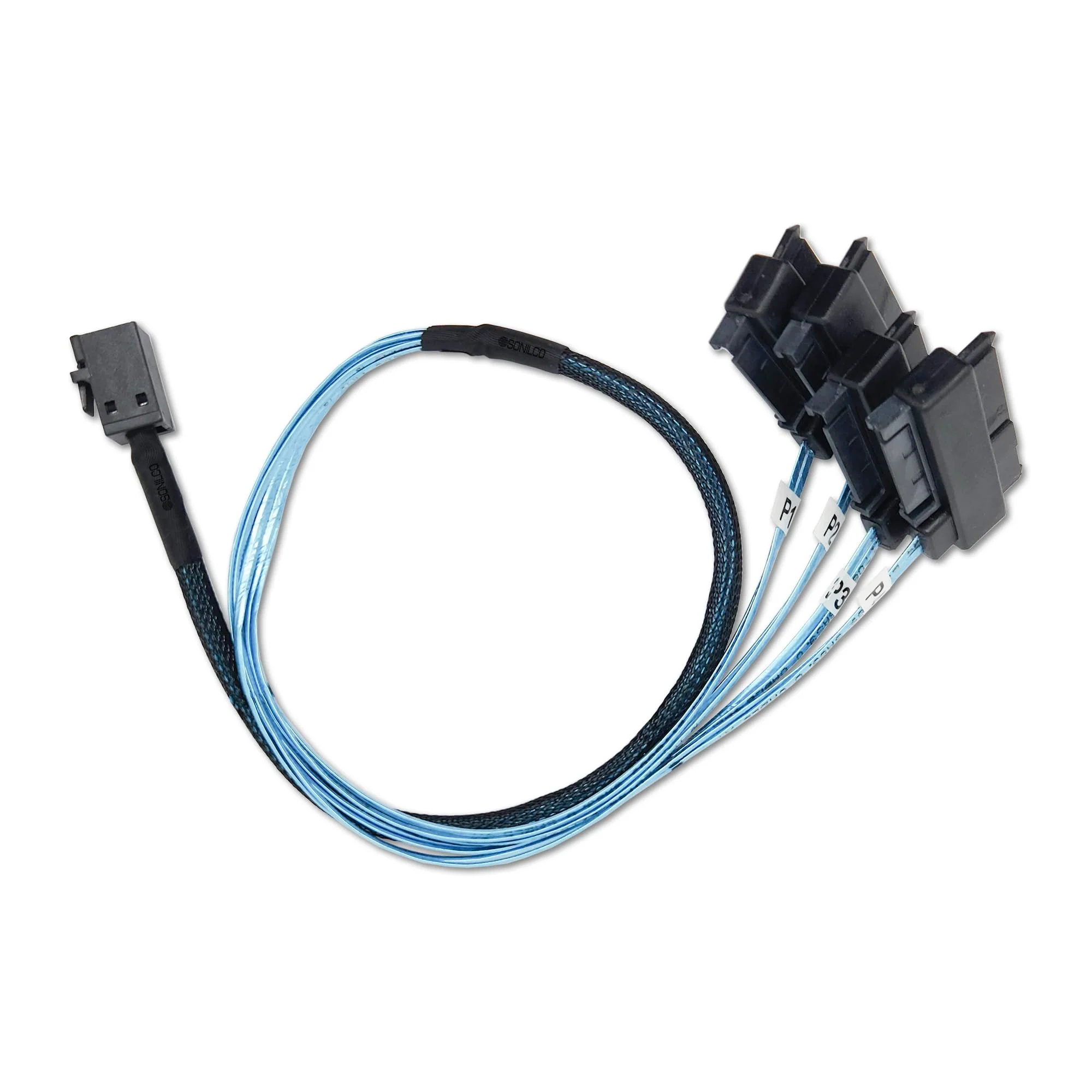 Storage Configurations Cable Mini SAS HDD SFF-8643 to 4 SFF-8482 with 15-pin Power Port Cord (1 Cable, 0.5 Meter / 1.6 Feet) 1 Cable - Image 3