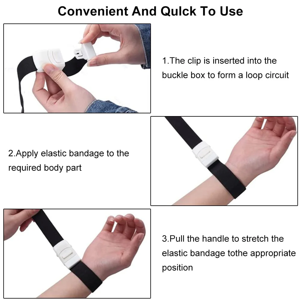 Storage Hose, Medical Nurse Tourniquet, Vein Congestion, Fast Tourniquet, Tourniquet Buckle, Tourniquet Bands, Vein Stowage Tube, Vein Stock, Storage Hose Black X2 - Image 4
