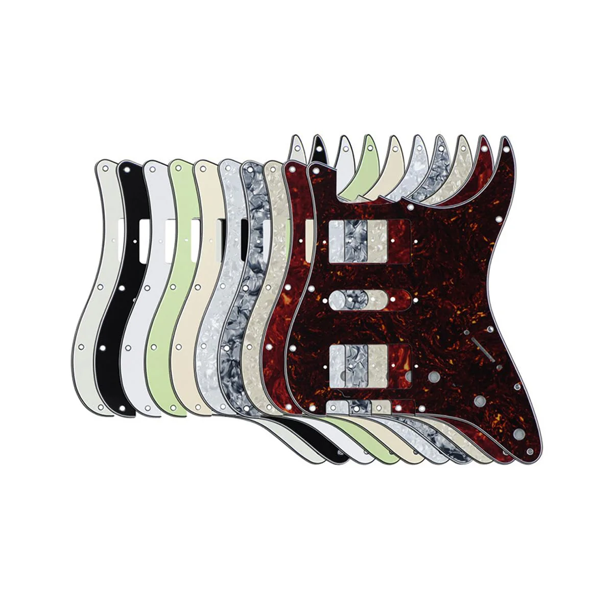 Strat HSH Pickguard Pick Guard Scratch Plate with Screws for American/Mexican Standard Strat Modern Style Guitar Replacement Aged Pearl - Image 3