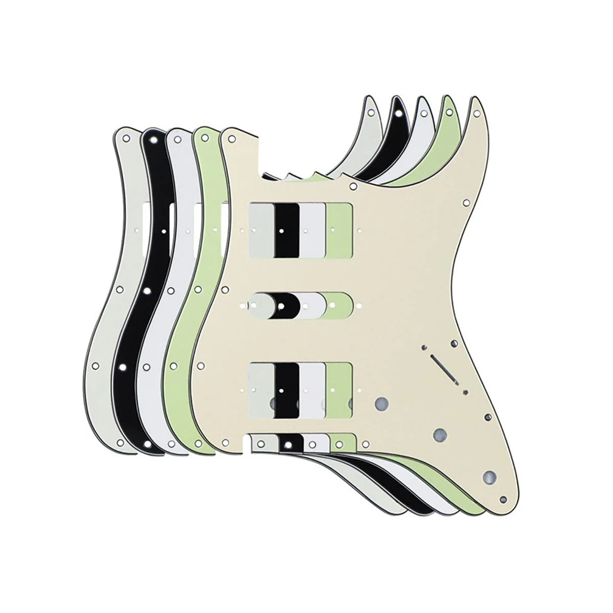 Strat HSH Pickguard Pick Guard Scratch Plate with Screws for American/Mexican Standard Strat Modern Style Guitar Replacement Aged Pearl - Image 4