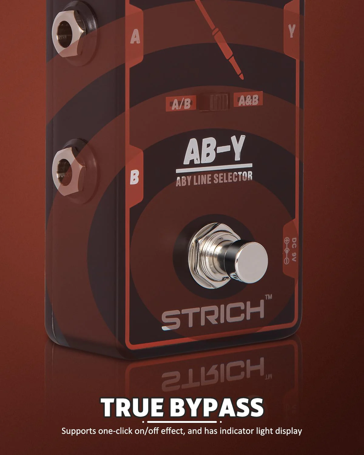 STRICH Dual Channel ABY Guitar Pedal, Electric Guitar Box Line Selector, Versatile AB Switch, True Bypass for Electric Guitar, Red and Black Dark Black and Red - Image 5