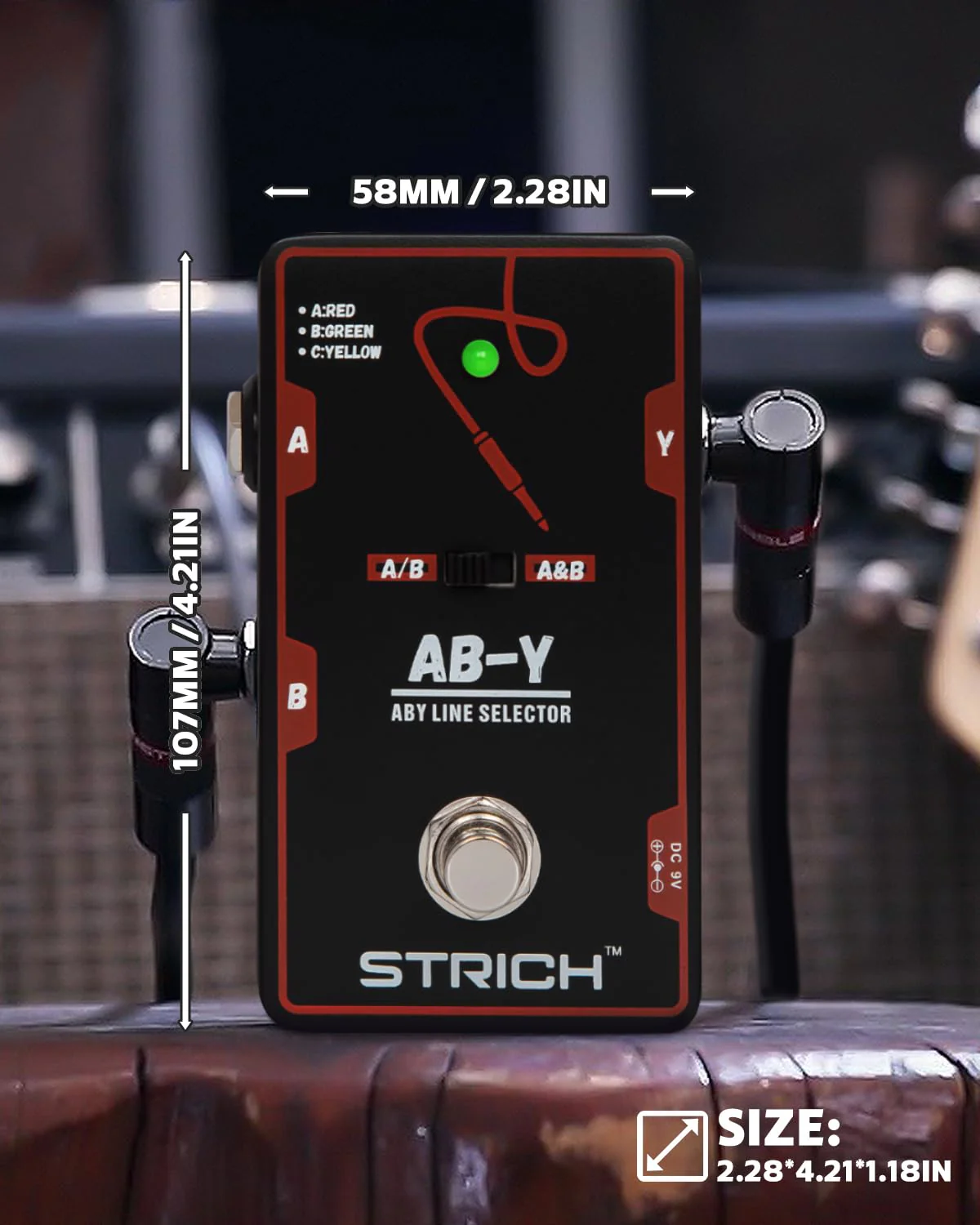 STRICH Dual Channel ABY Guitar Pedal, Electric Guitar Box Line Selector, Versatile AB Switch, True Bypass for Electric Guitar, Red and Black Dark Black and Red - Image 6