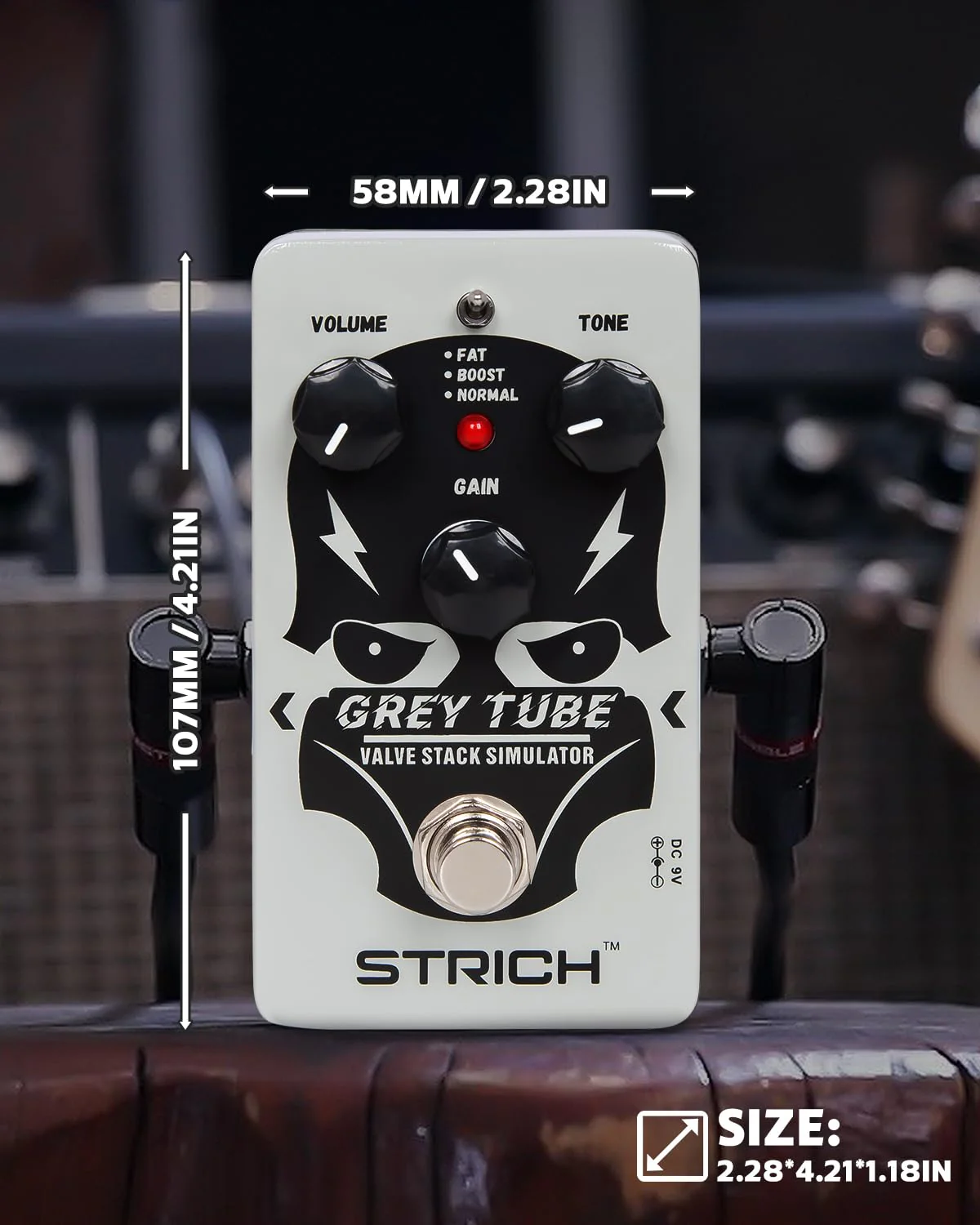 STRICH GREY TUBE Distortion Guitar Pedal, Distortion 3 Modes Fat, Boost, Normal Classic Crunch 80s Metal/Nu Metal, True Bypass for Electric Guitar, White White Distortion - Image 6