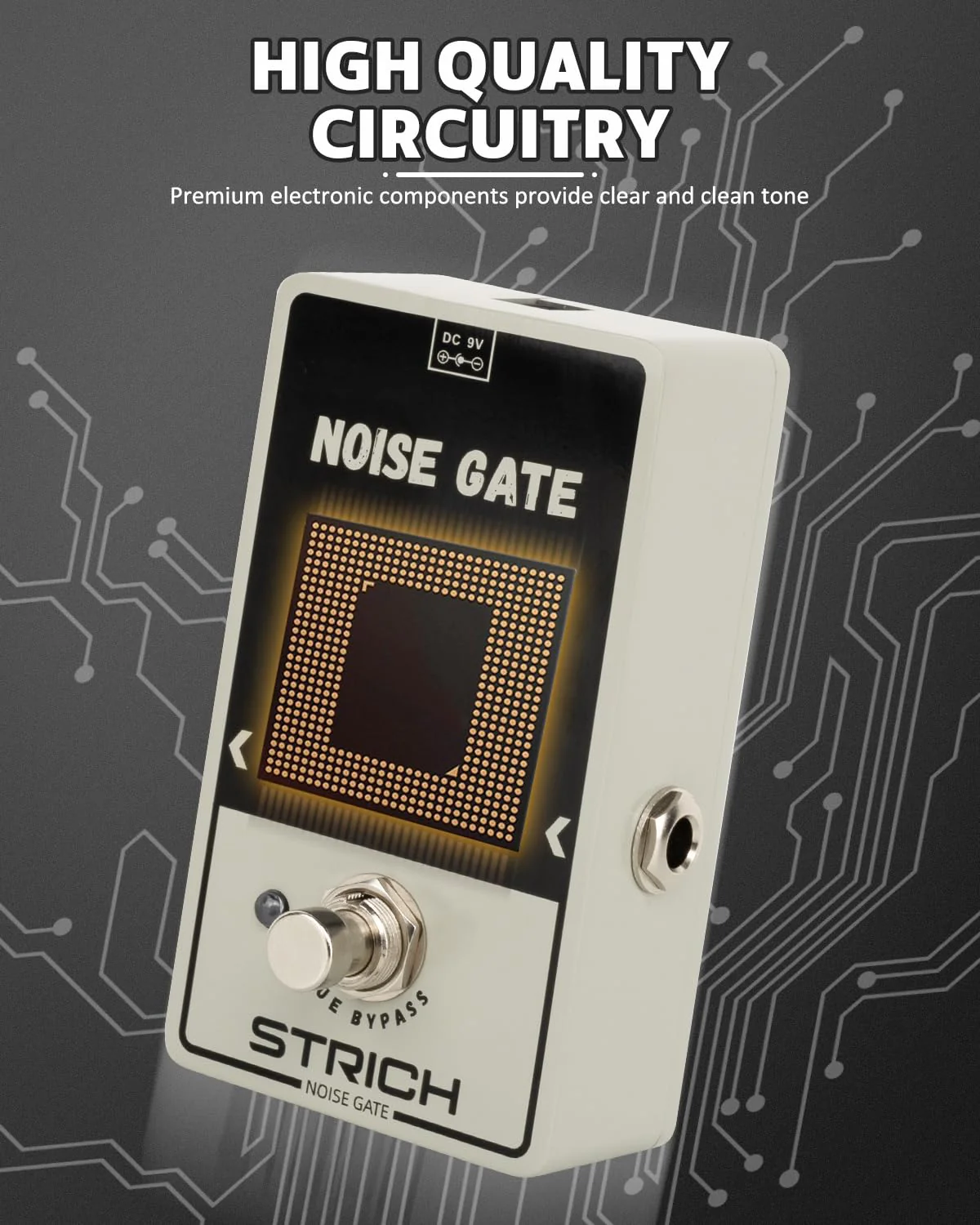 STRICH Noise Gate Pedal, Noise Killer Guitar Pedal Noise Suppressor Effect for Electric Guitar and Bass True Bypass, Grey Grey Noise - Image 4