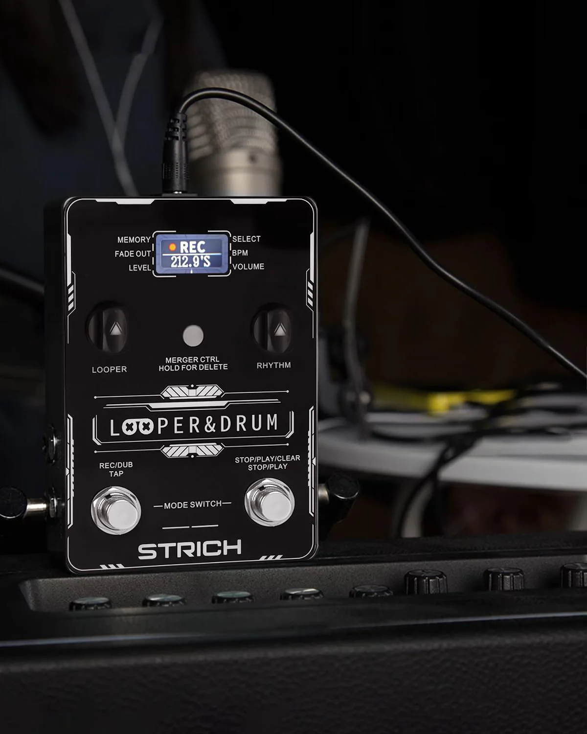 STRICH Stereo Looper Pedal Guitar Pedal with Built-in Drum Machine, 100 Diverse Drum Patterns, 160 Minutes Recording Time, USB for Audio Upload or Download, Support Footswitch Control - Image 7