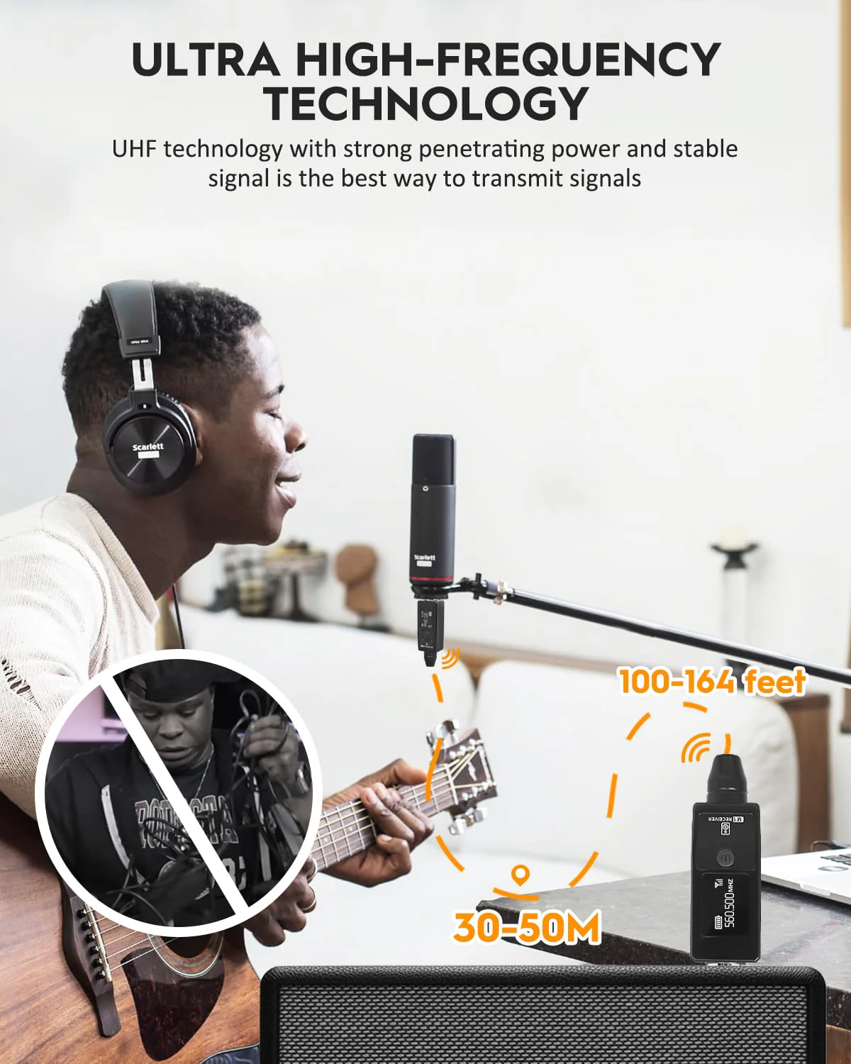 STRICH Wireless Microphone XLR Transmitter and Receiver, UHF Wireless Microphone System Plug-on, Wireless Mic Adapter with 48V Phantom Power for Dynamic Mic, Condenser Mic, Audio Mixer, PA System, M1 - Image 3