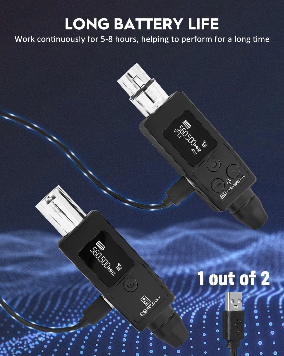STRICH Wireless Microphone XLR Transmitter and Receiver, UHF Wireless Microphone System Plug-on, Wireless Mic Adapter with 48V Phantom Power for Dynamic Mic, Condenser Mic, Audio Mixer, PA System, M1 - Image 6