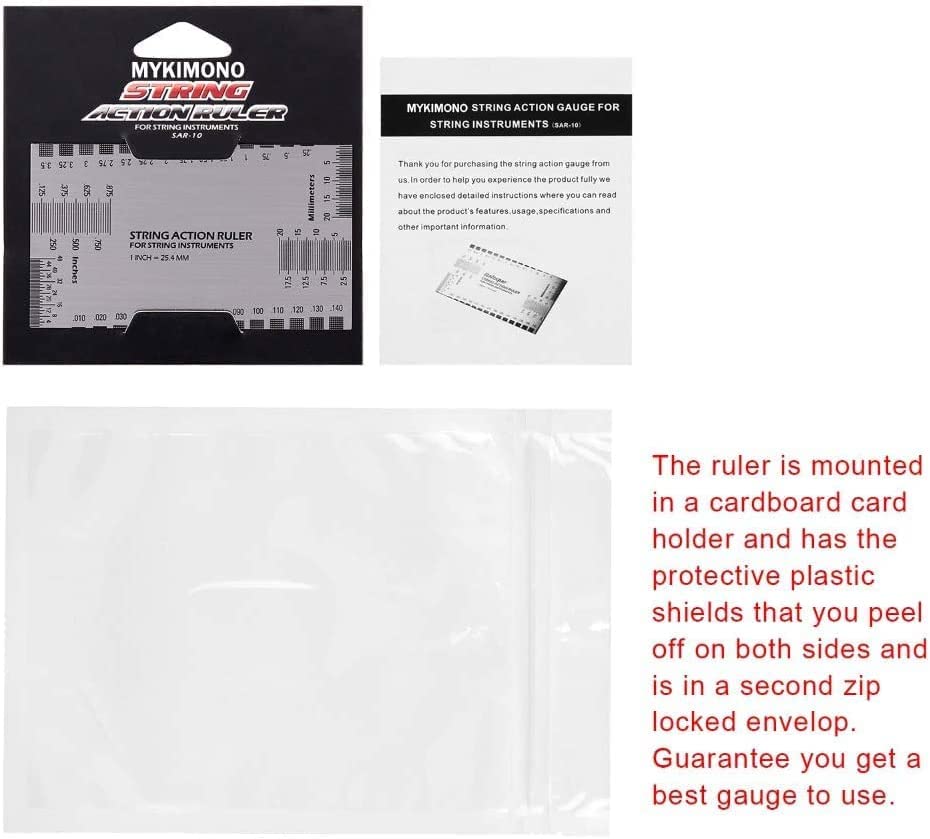 String Action Gauge Ruler, Guitar Height Gauge Set Up Tool for Electric Bass and Acoustic Guitar - Image 3