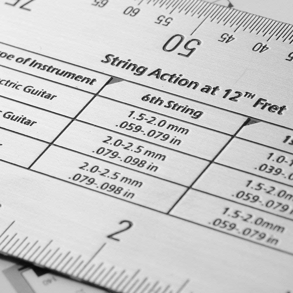 String Action Gauge Ruler, Guitar Height Gauge Set Up Tool for Electric Bass and Acoustic Guitar - Image 6