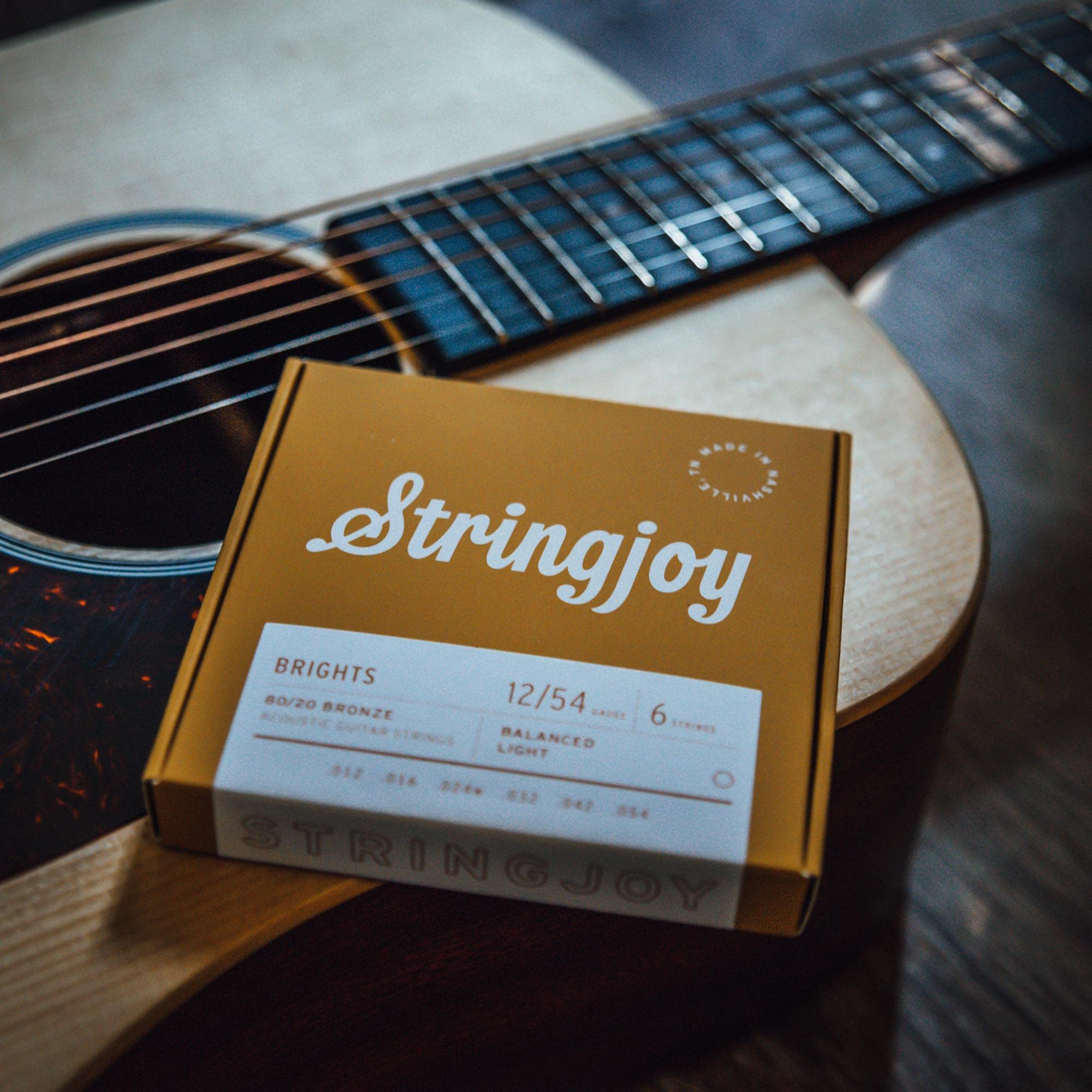 Stringjoy Balanced Light Gauge Brights 80/20 Bronze Acoustic Guitar Strings 12-54, BB1254, Vibrant Tone & Optimal Playability, Acoustic 6 String Set, 2-Pack 12-54 Light Gauge - Image 5