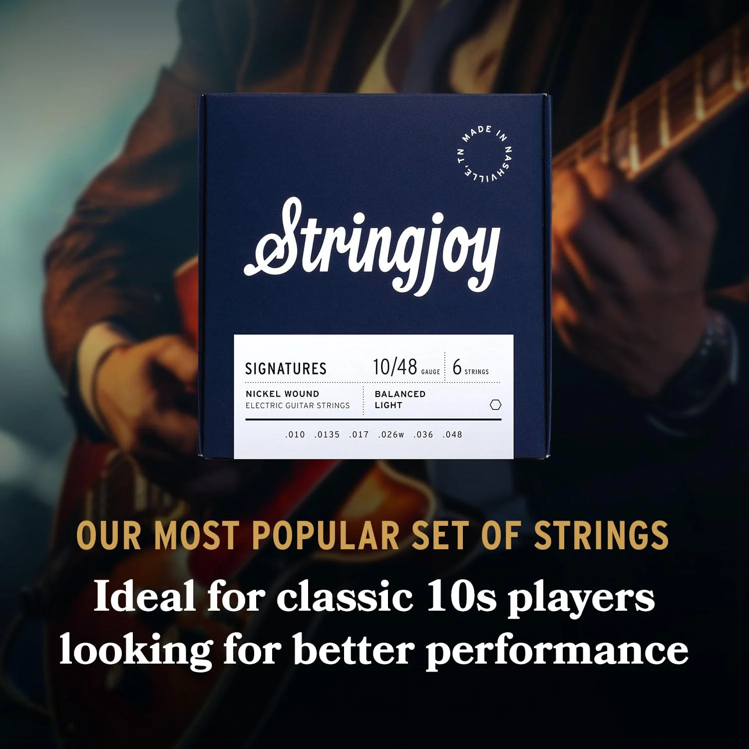 Stringjoy Balanced Light Gauge Signatures Nickel Electric Guitar Strings 10-48, BAL10, Exceptional Playability and Tone, Electric 6 String Set, 2-Pack 10-48 Balanced Light - Image 3