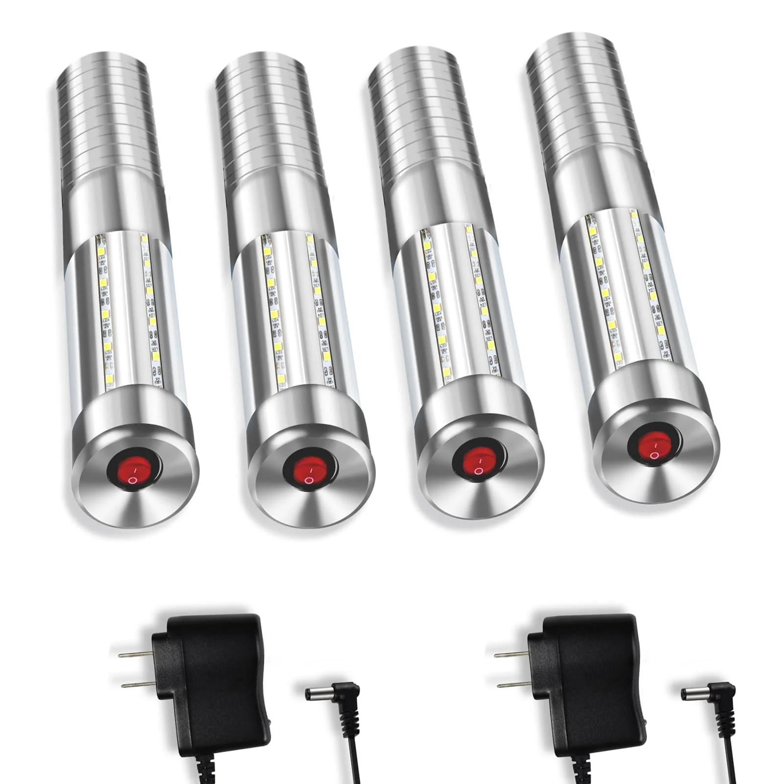 Strobe Baton Light,Stage Handheld Light,Champagne Bottle Sparklers, Recharge led Bottle Service Lights - for Bar Club Birthday Weddings Parties (Sliver 4 PC) - Image 2