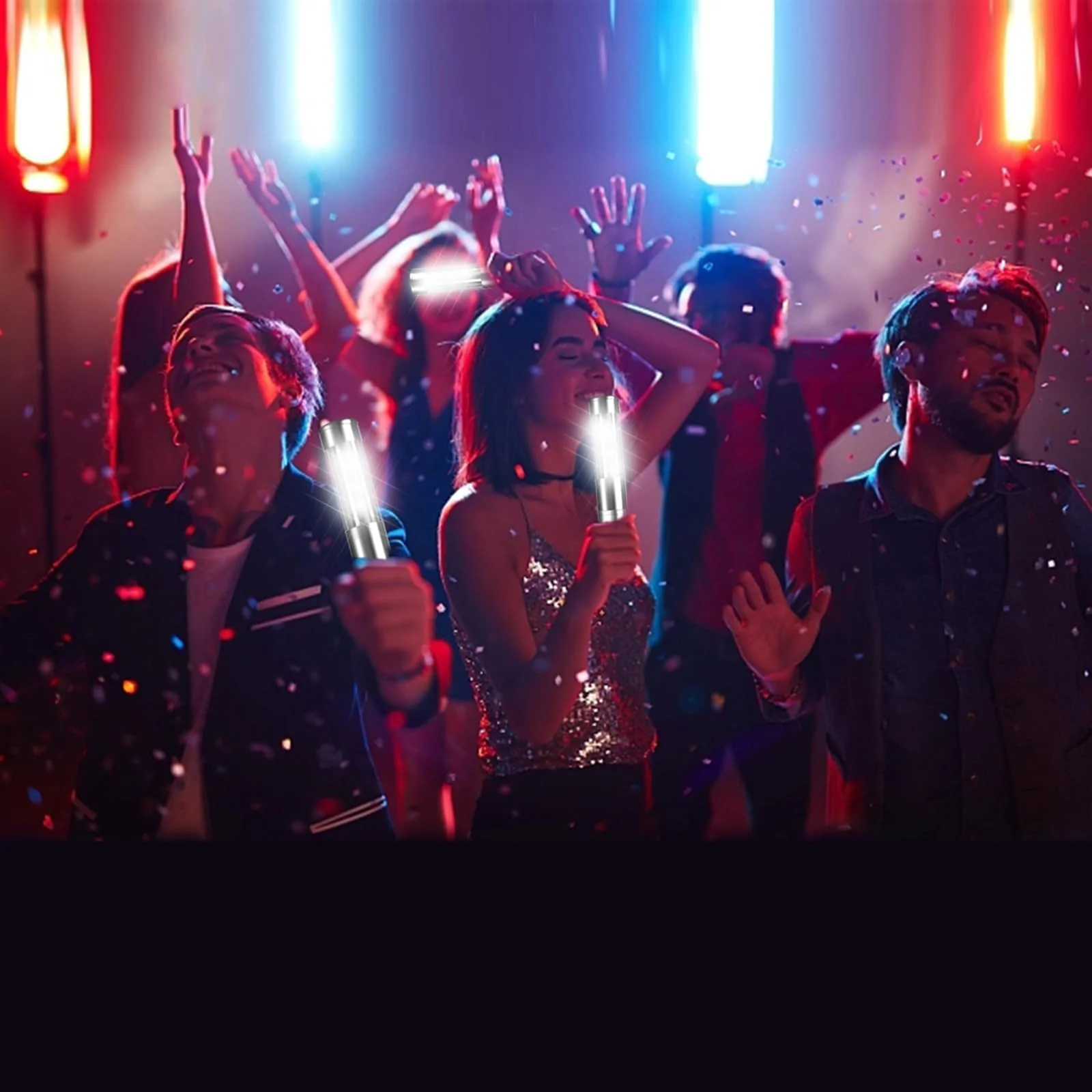 Strobe Baton Light,Stage Handheld Light,Champagne Bottle Sparklers, Recharge led Bottle Service Lights - for Bar Club Birthday Weddings Parties (Sliver 4 PC) - Image 9