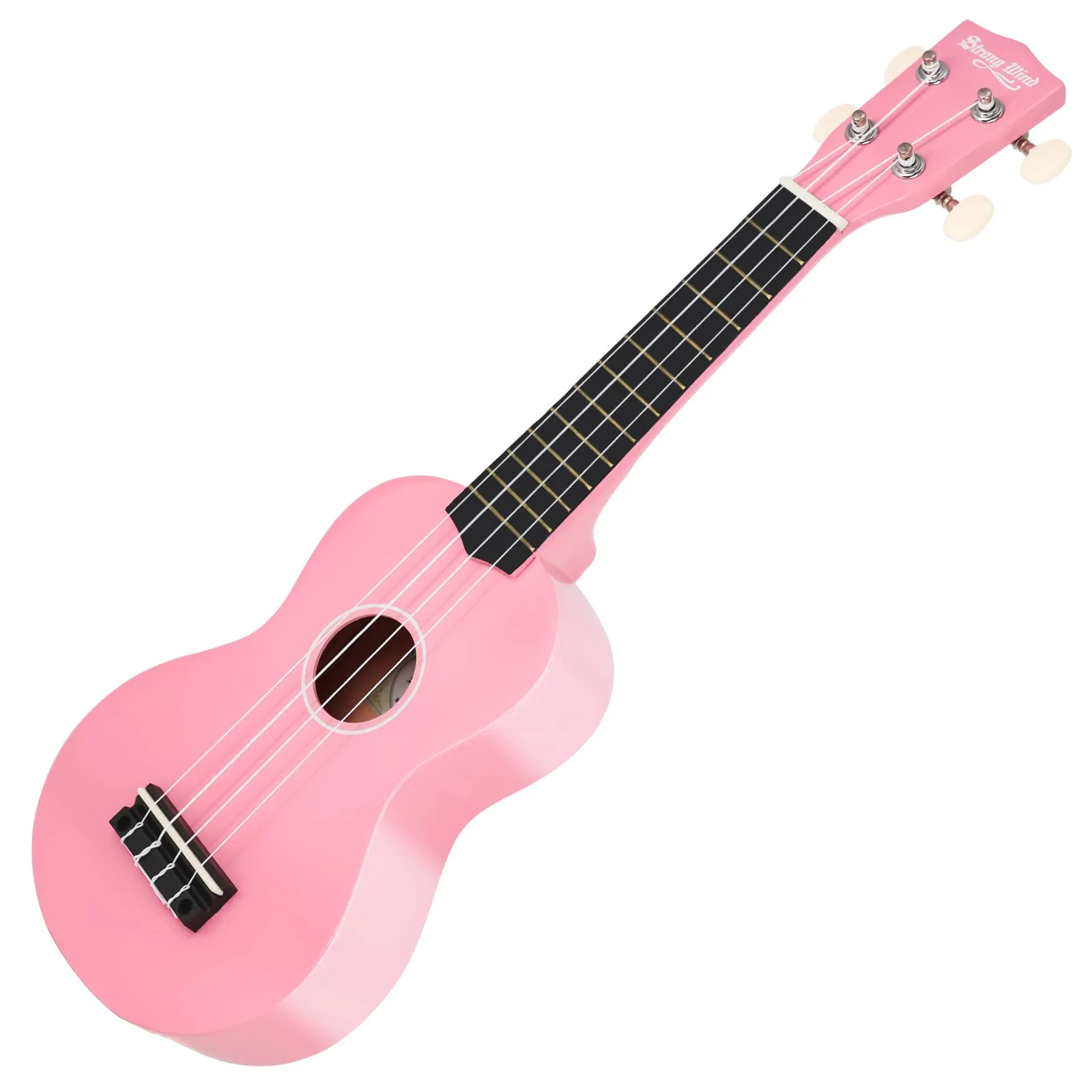 Strong Wind Soprano Ukulele 21 Inch Basswood Ukeleles for Beginners Four Strings Hawaiian Guitar Ukulele for Adults Teenagers Pink - Image 2