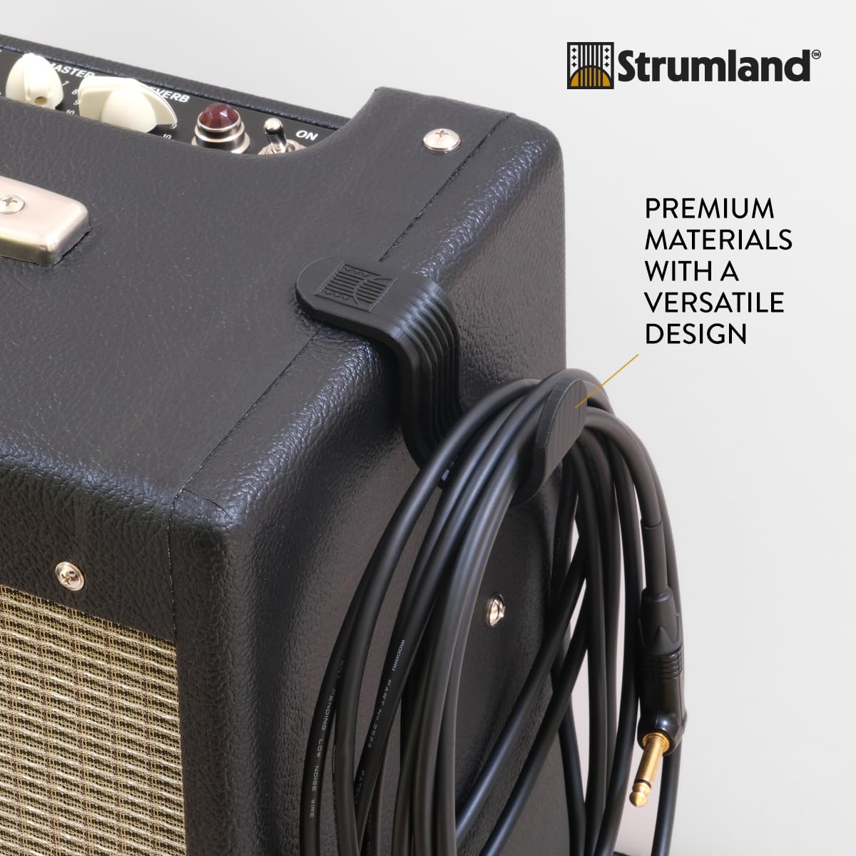 Strumland Music Cable Organizer Set (2-Pack) – Peel-and-Stick Cable Hooks for Guitar, Instrument, and Studio Cables, Adhesive Backing for Desks, Amps, & Surfaces (Black) Black - Image 4