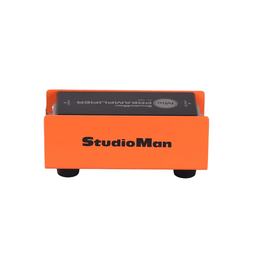 StudioMan CL-100 XLR Preamp for Dynamic Microphones,25dB Gain, Low-Noise Amplifier,Compact Metal Housing, XLR I/O,Orange/Black, Phantom Power Compatible - Image 4
