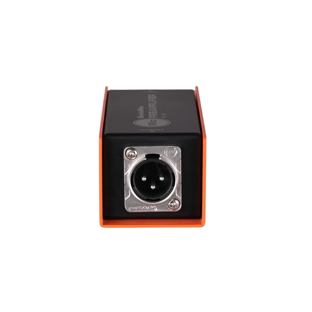 StudioMan CL-100 XLR Preamp for Dynamic Microphones,25dB Gain, Low-Noise Amplifier,Compact Metal Housing, XLR I/O,Orange/Black, Phantom Power Compatible - Image 6