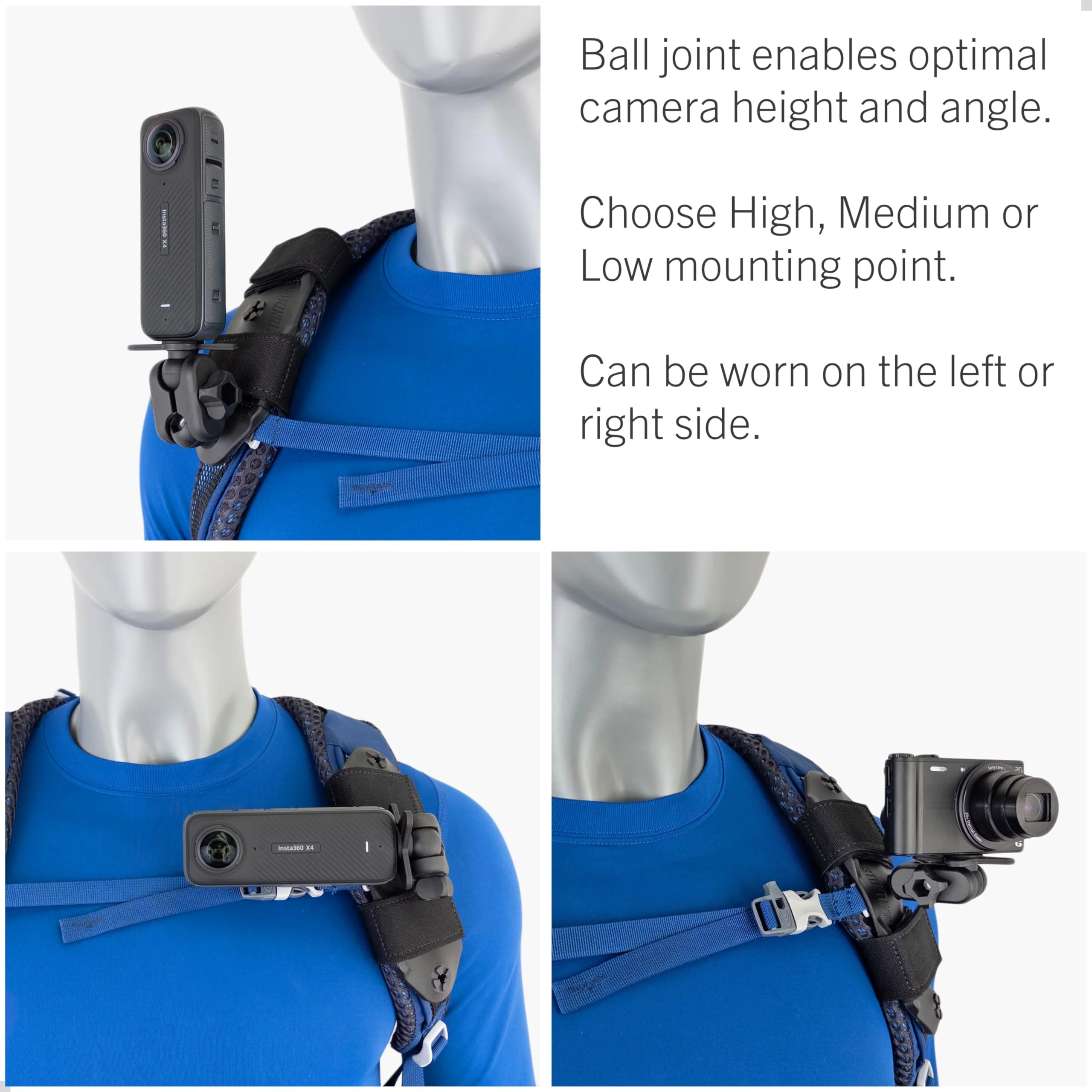 STUNTMAN Pack Mount High-Stability - Backpack Shoulder Strap Mount for Action Cameras with a Tripod Socket - fits Insta360 (X4, X3, X2, ONE RS 1-Inch 360), DJI (Osmo Pocket 3, Pocket 2), and Others - Image 4