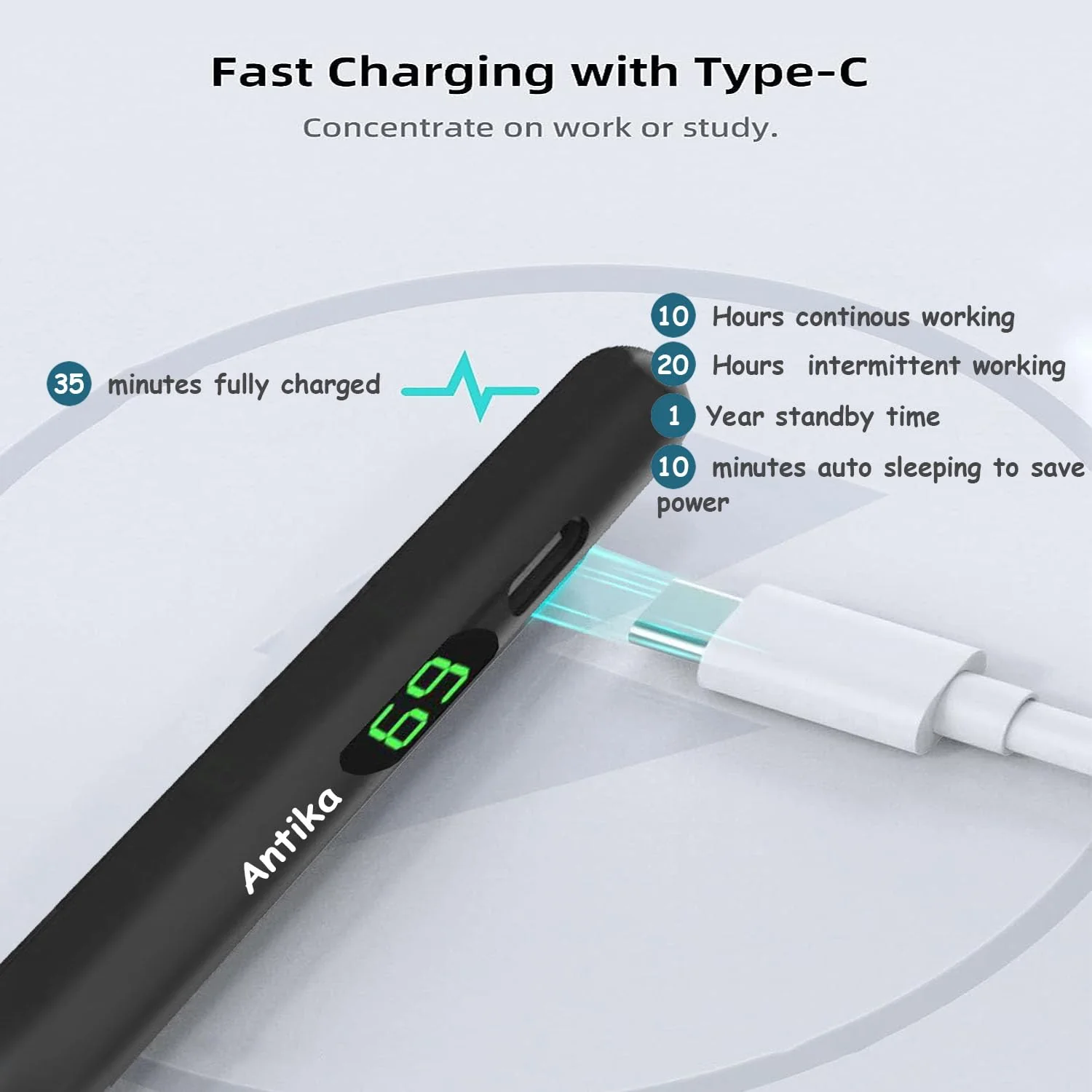 Stylus Pen for iPad Digital iPad Pencil 2NDGen 10 Hour Constant Writing Tilt Sensitivity Palm Rejection Magnetic Pen for iPad Air 3/4/5, iPad Mini 5/6, iPad 6-10 Gen, iPad Pro 11 (Black) Black - Image 2