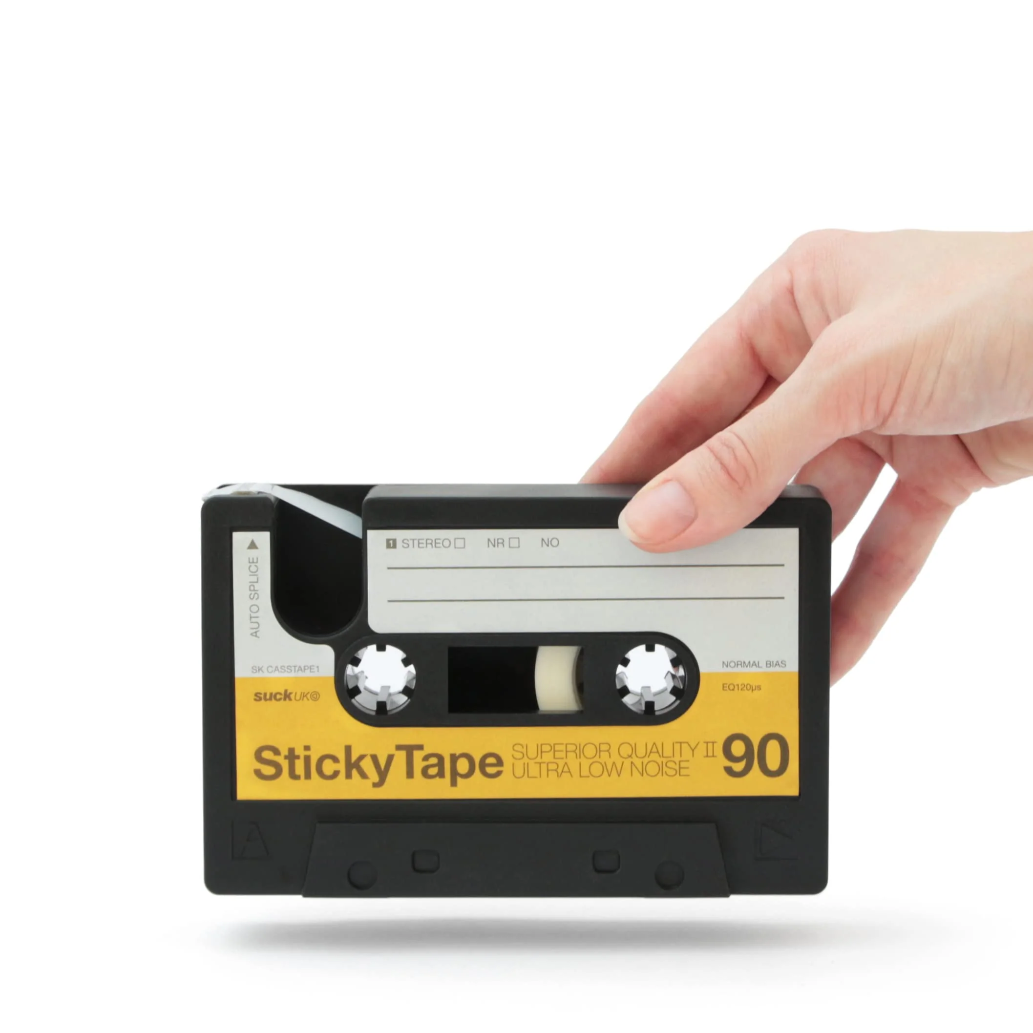 Suck UK Tape Dispenser - Retro Cassette Tape Dispenser Desk - Retro Desk Accessories - Novelty Office Accessories - Sticky Holder - Double Sided Organiser - Old School Stationery Gift - Refillable - Image 2