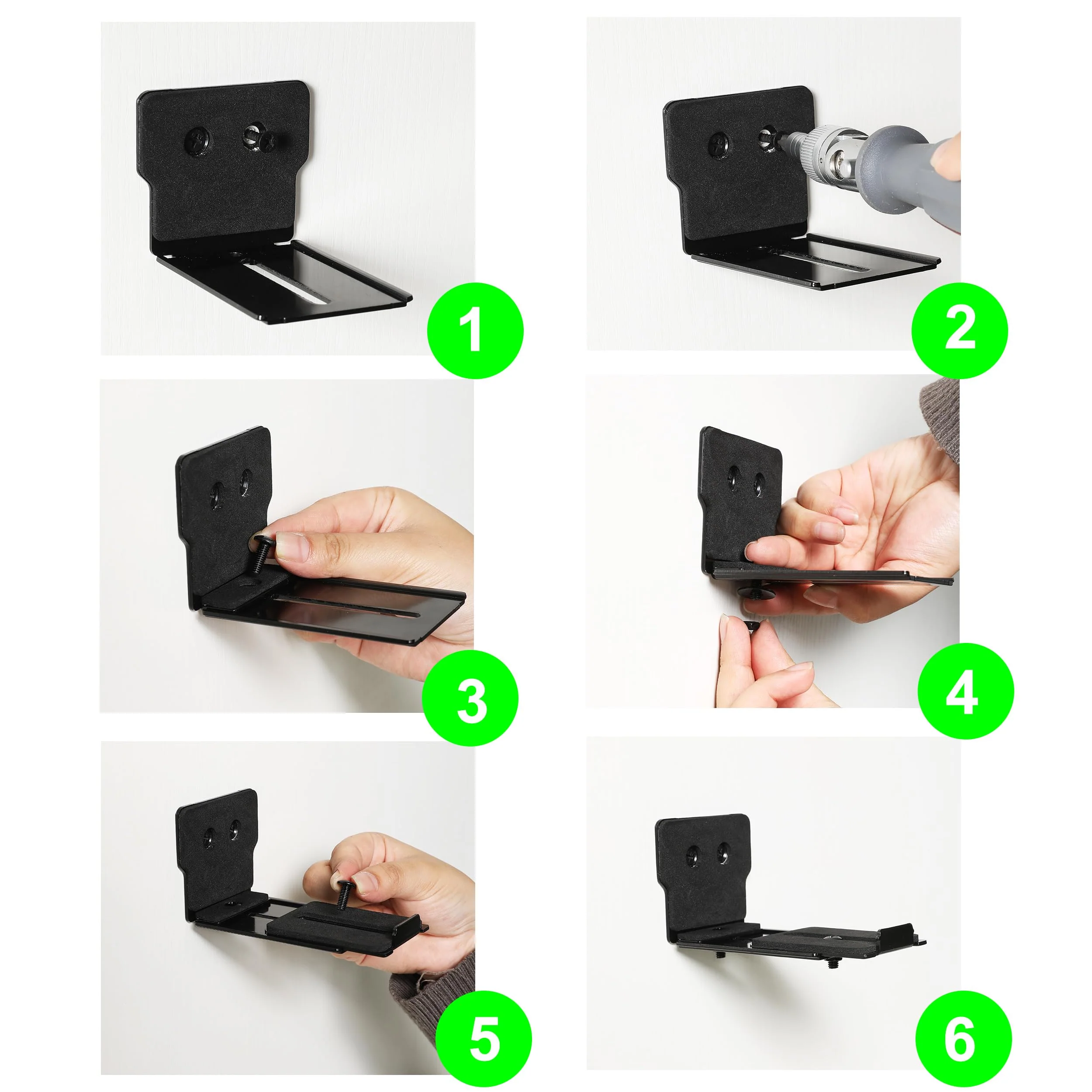 Suixing Adjustable Soundbar Mount, Universal Sound Bar Wall Brackets Works with Most Sound bar Mounts, Length Adjustable 3.4''-5.2'', Removable and Lockable Mounting Bracket(Square) Black_3.4"-5.2" Length Adjustable 3.4"-5.2" - Image 6