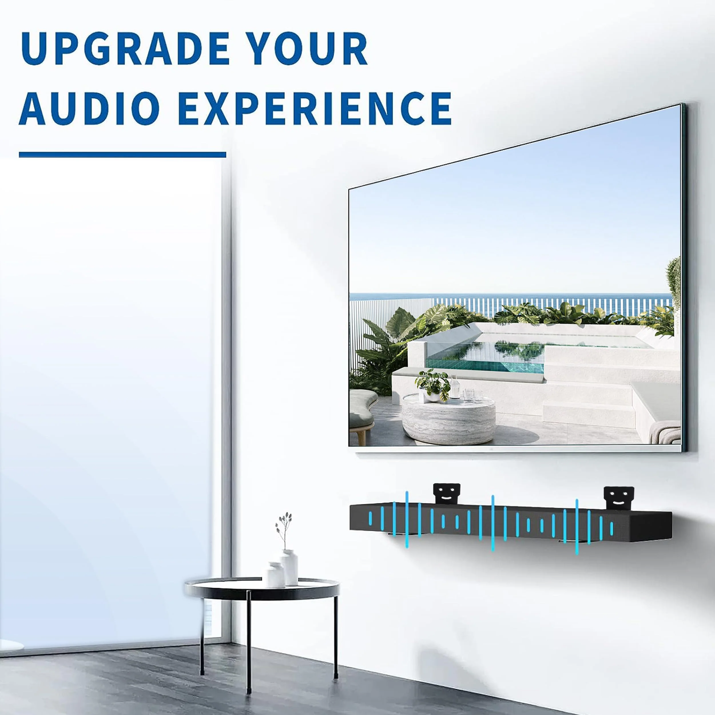 Suixing Universal Soundbar Wall Mount, Sound Bar Bracket for Most of Soundbars Max 30 lbs Anti-Drop Soundbar Wall Shelf(Square 4.72 INCH) Black_4.72" Length 4.72" - Image 6
