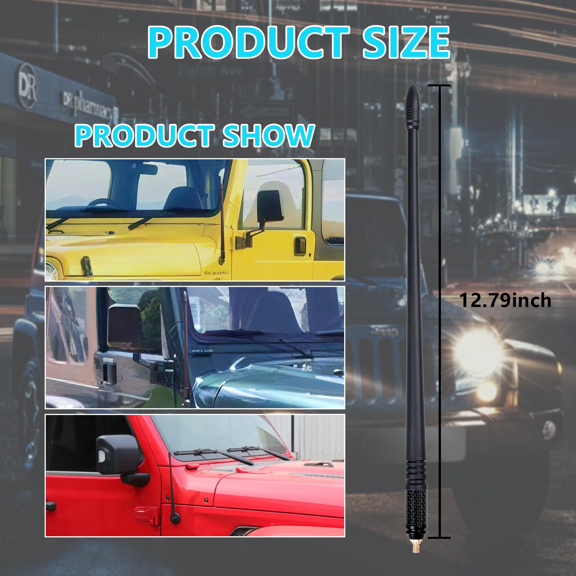 sukemichi 13 Inch Antenna for 1997-2006 Jeep Wrangler TJ, Highly Canductive Copper Internal Core, Perfect Replacement fit for Jeep TJ For Jeep Wrangler TJ - Image 7