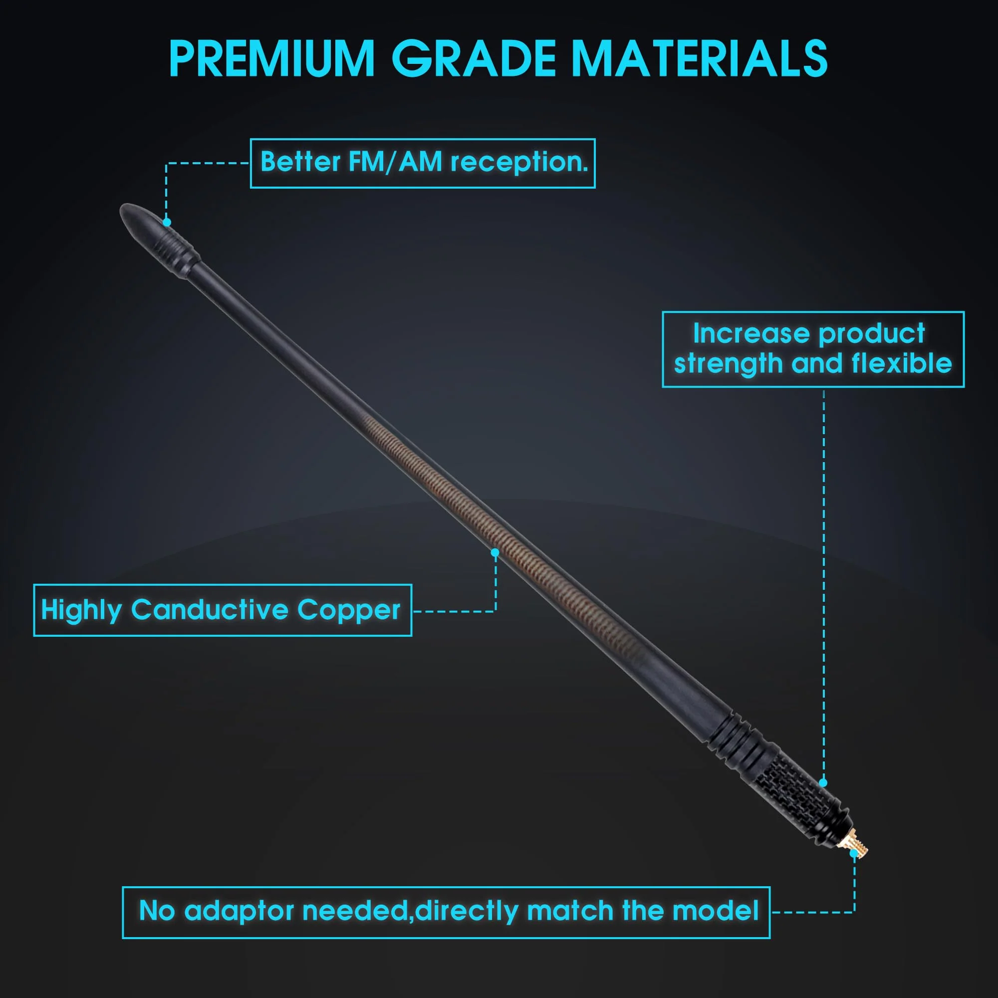 sukemichi 13 Inch Antenna for 1997-2006 Jeep Wrangler TJ, Highly Canductive Copper Internal Core, Perfect Replacement fit for Jeep TJ For Jeep Wrangler TJ - Image 8