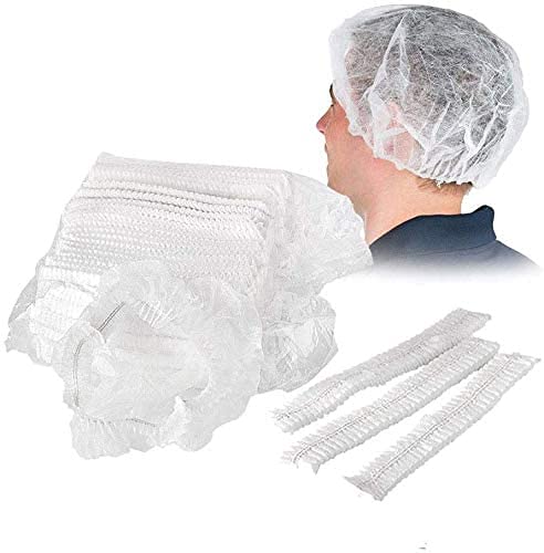 Sumedtec - Pack of 100 White Disposable Non-Woven Elastic Anti-Dust Hair Protection Caps for Hospital Laboratory Doctor Nurse Food Service Tattoo - Image 6