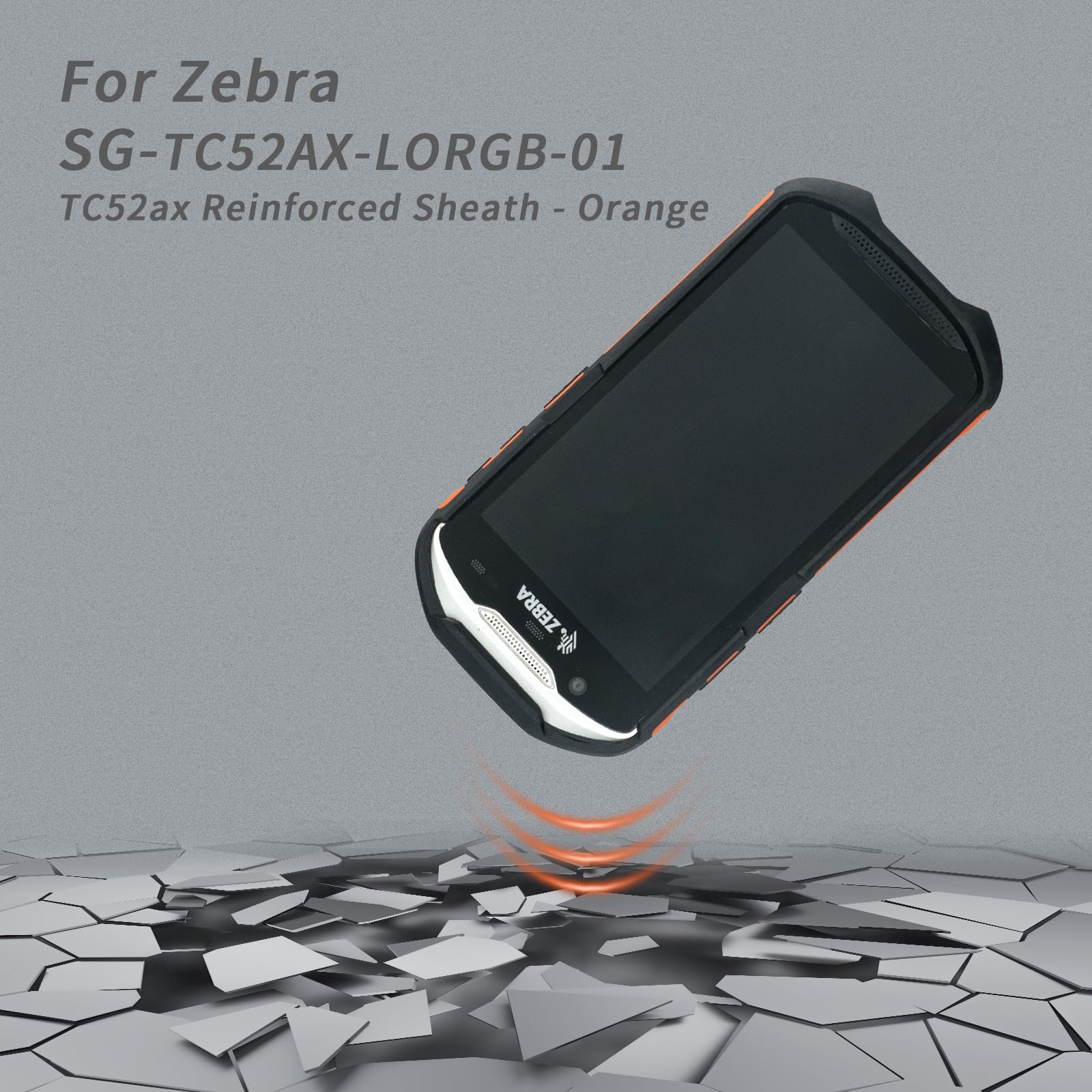 SUNELL Protective Case Rugged Cover with Handstrap for Zebra TC52AX Handheld Barcode Scanner Mobile Computer, Orange Boot and Nylon Hand Strap for Extra Protection (SG-TC52AX-LORGB-01) - Image 3
