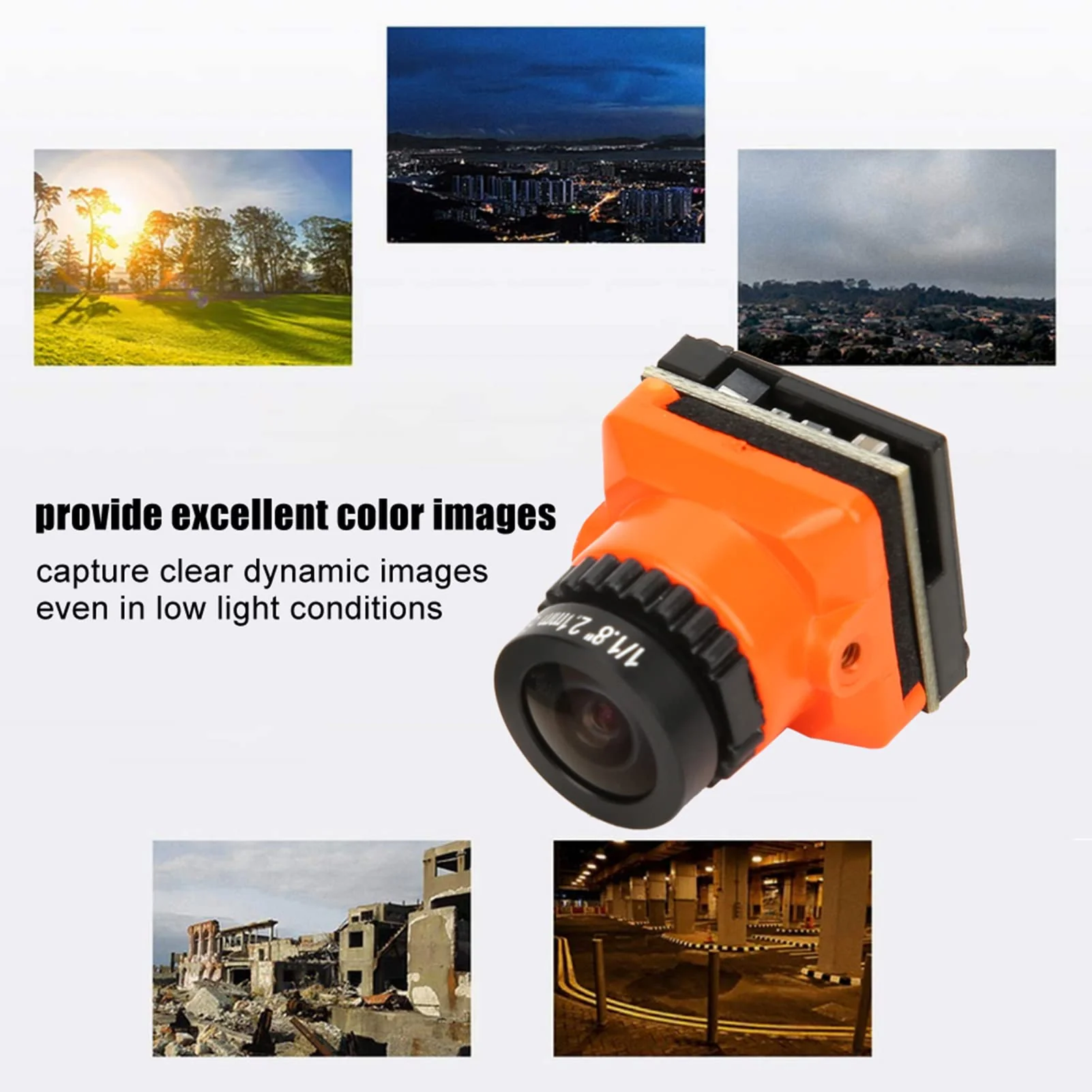 SUNGOOYUE FPV Camera, Plastic Metal High Definition 1500TVL 2.1MM Lens OSD for FPV Quadcopter Drone - Image 2